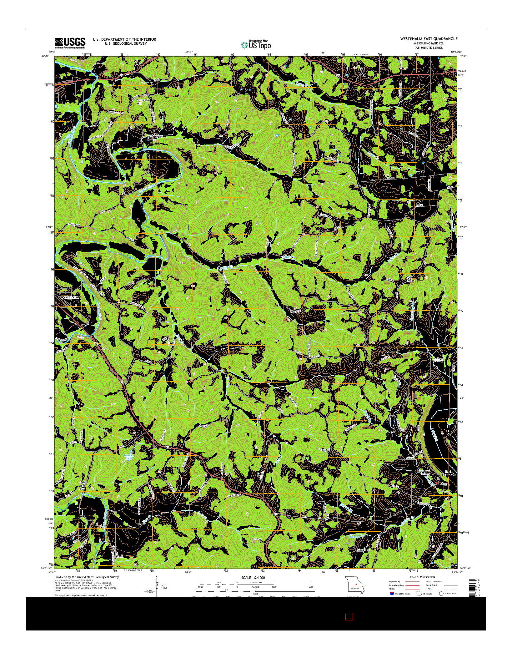 USGS US TOPO 7.5-MINUTE MAP FOR WESTPHALIA EAST, MO 2015