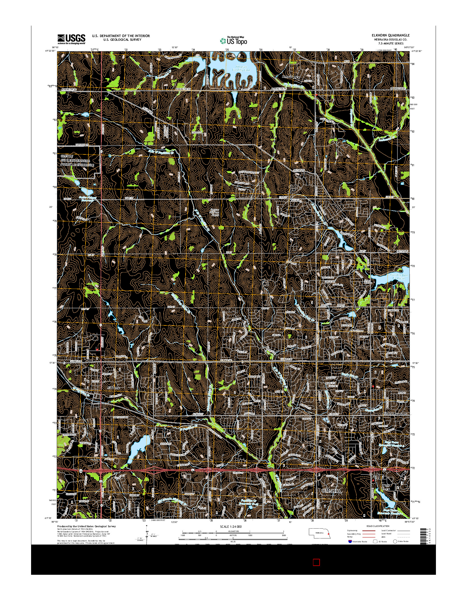 USGS US TOPO 7.5-MINUTE MAP FOR ELKHORN, NE 2015
