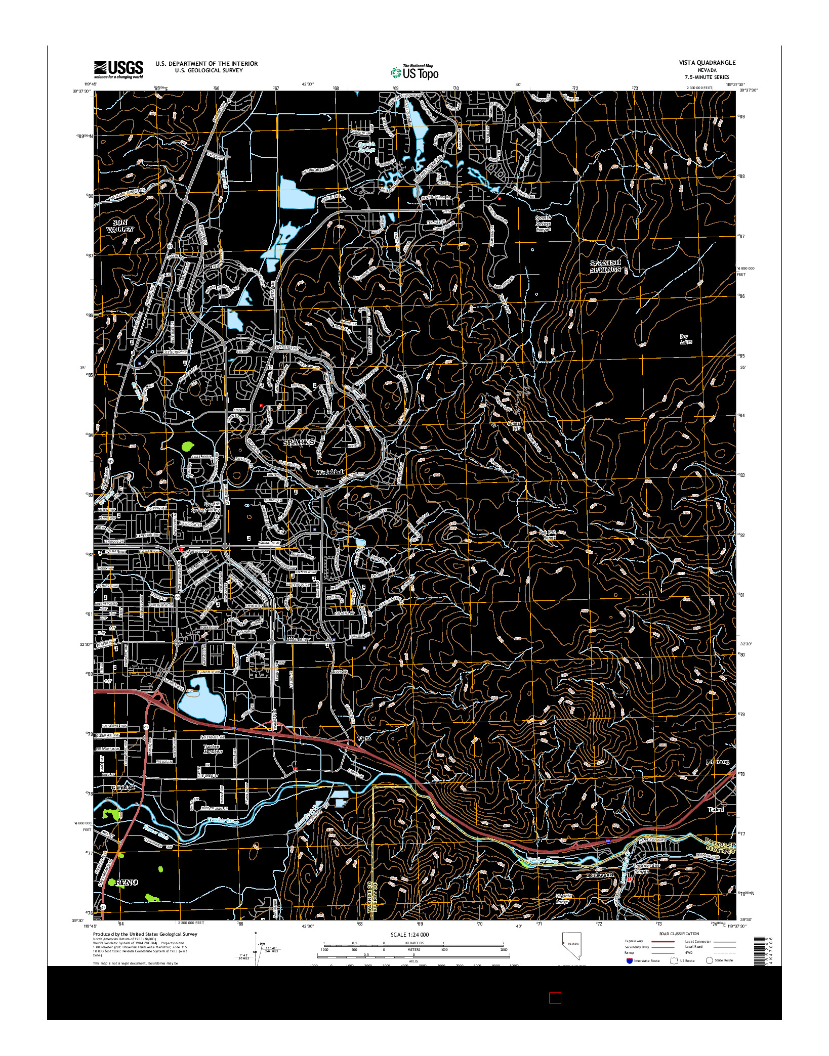 USGS US TOPO 7.5-MINUTE MAP FOR VISTA, NV 2015