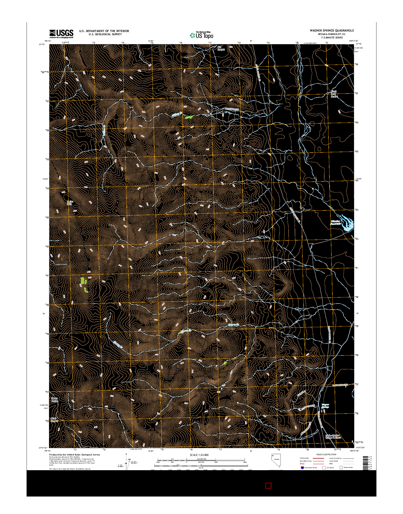 USGS US TOPO 7.5-MINUTE MAP FOR WAGNER SPRINGS, NV 2015