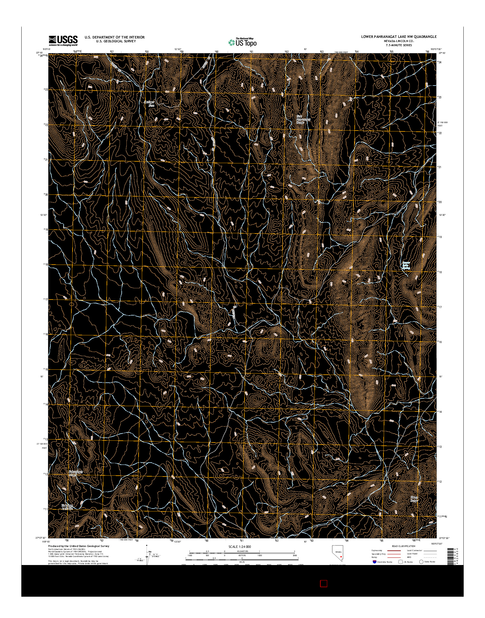 USGS US TOPO 7.5-MINUTE MAP FOR LOWER PAHRANAGAT LAKE NW, NV 2015