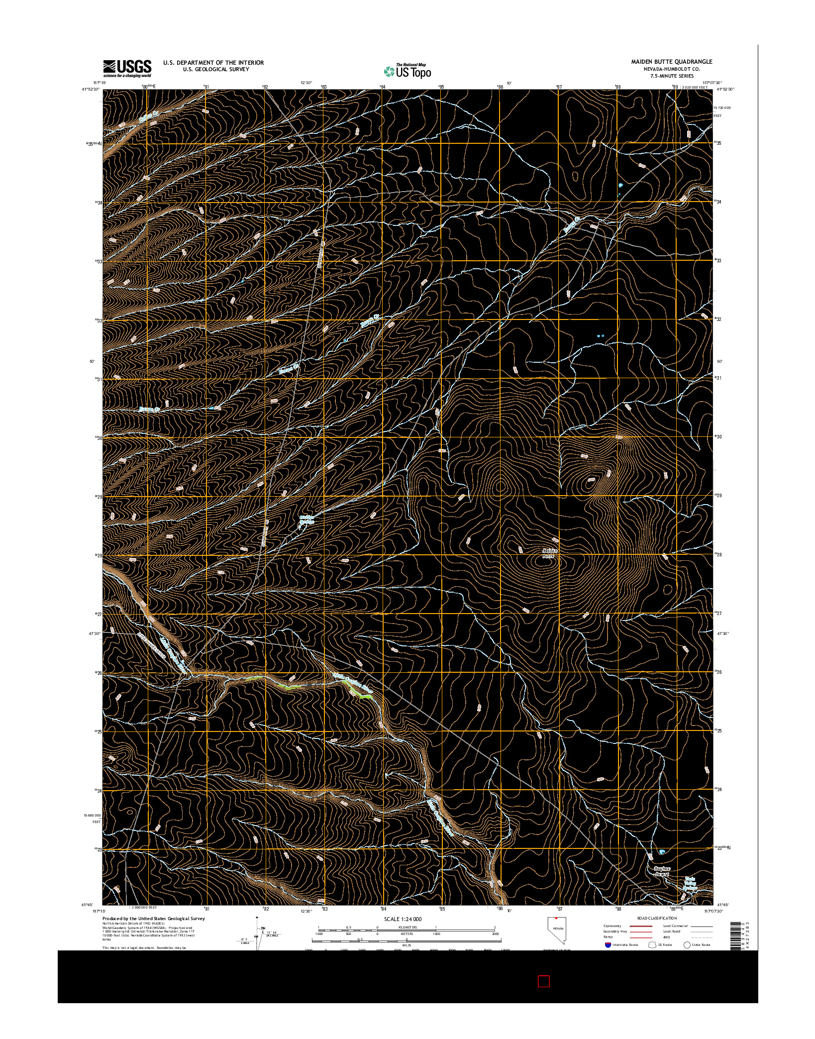 USGS US TOPO 7.5-MINUTE MAP FOR MAIDEN BUTTE, NV 2015