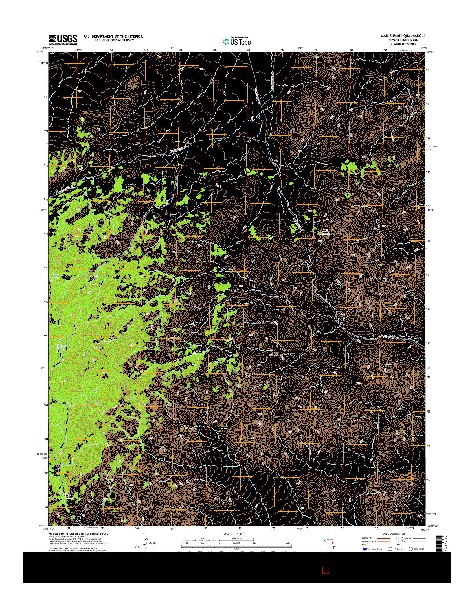 USGS US TOPO 7.5-MINUTE MAP FOR MAIL SUMMIT, NV 2015