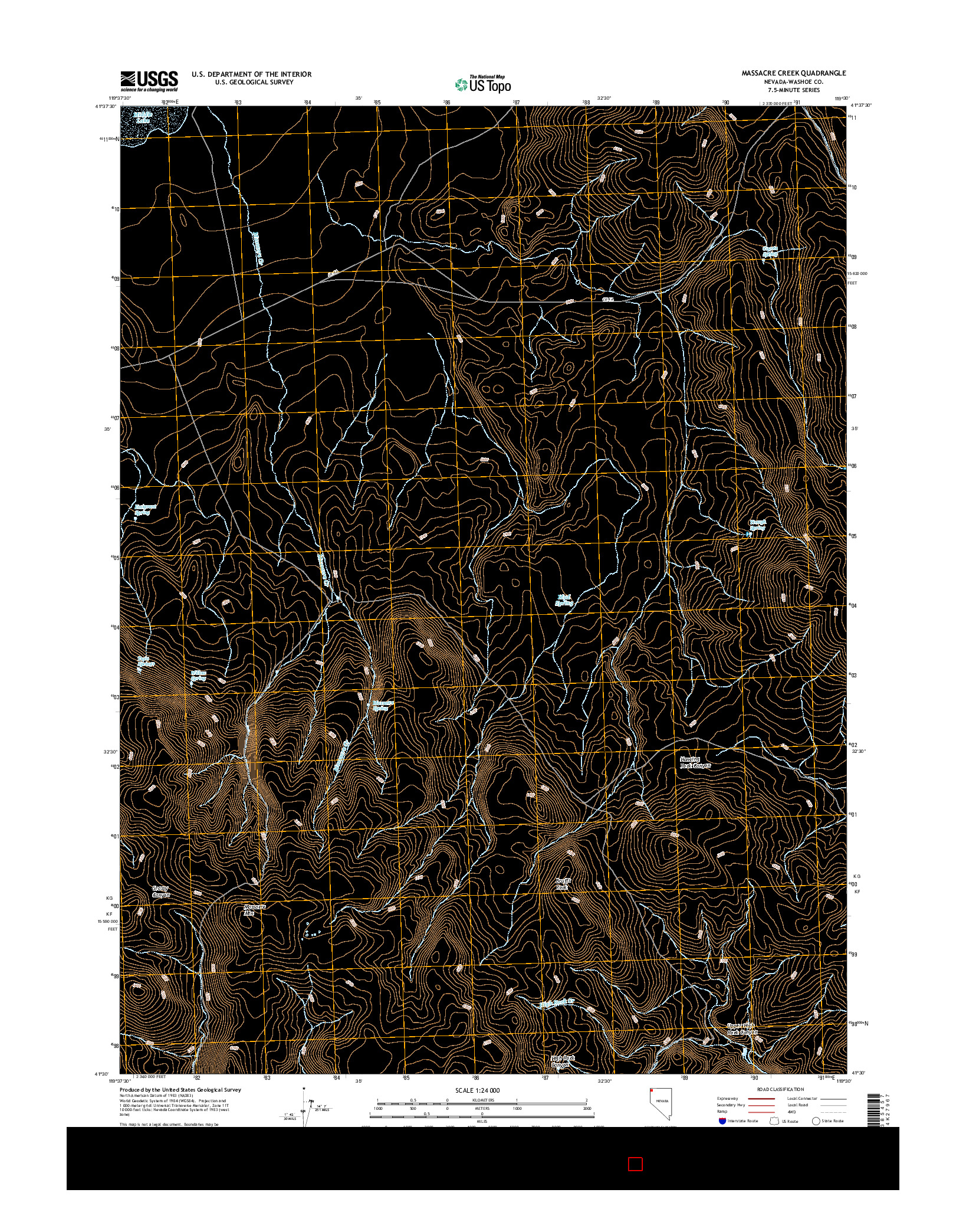 USGS US TOPO 7.5-MINUTE MAP FOR MASSACRE CREEK, NV 2015