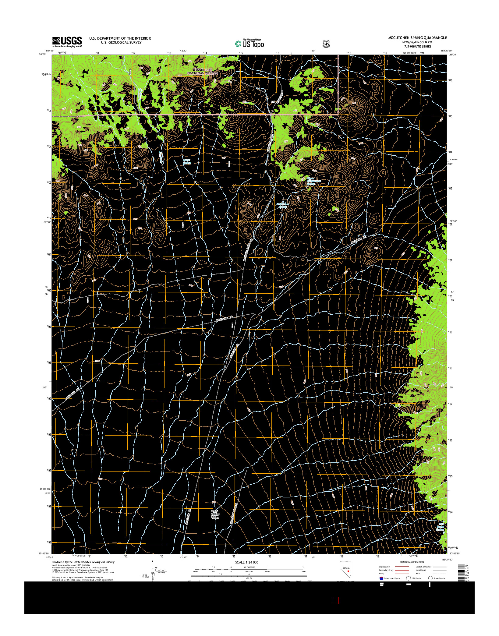 USGS US TOPO 7.5-MINUTE MAP FOR MCCUTCHEN SPRING, NV 2015