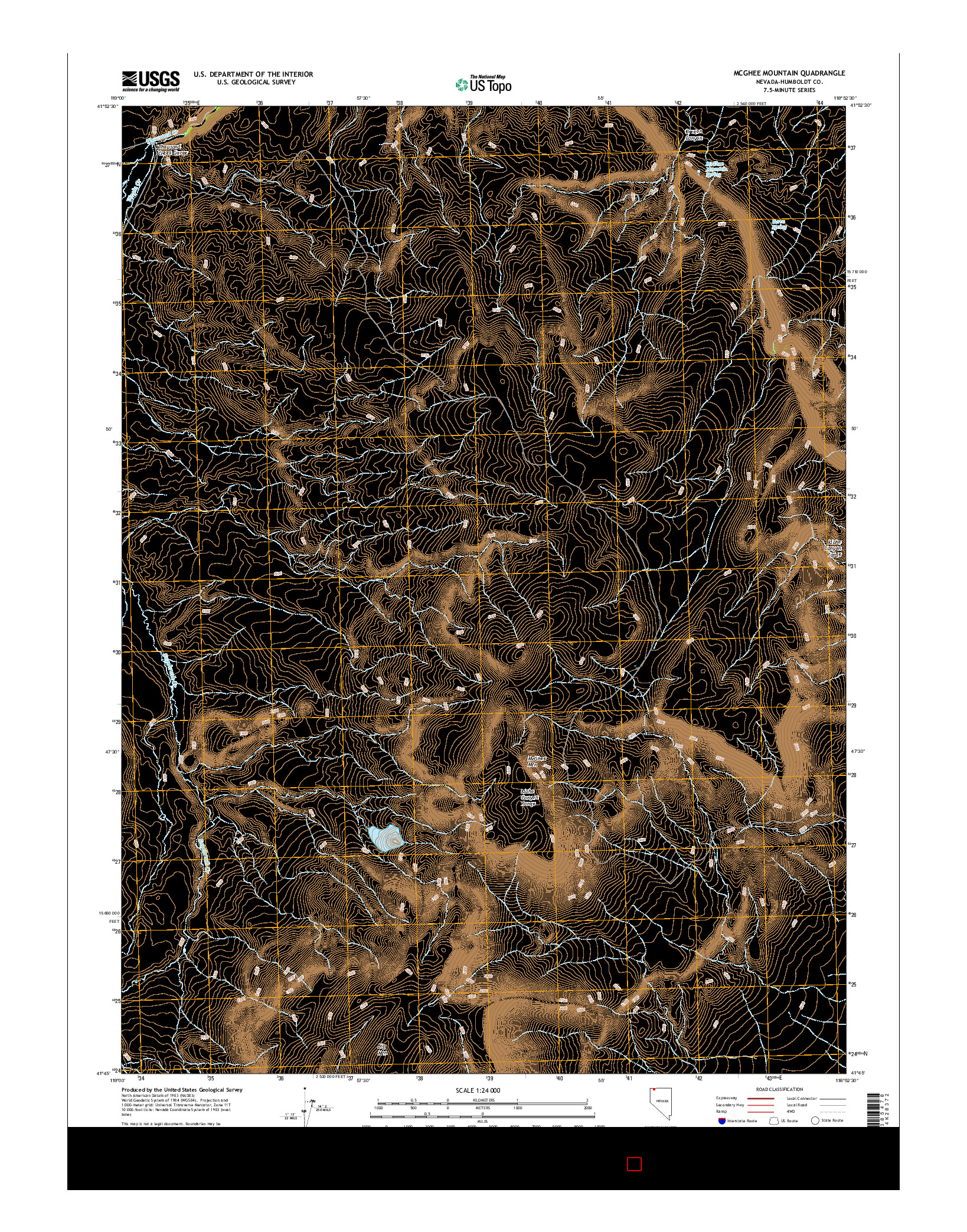 USGS US TOPO 7.5-MINUTE MAP FOR MCGHEE MOUNTAIN, NV 2015