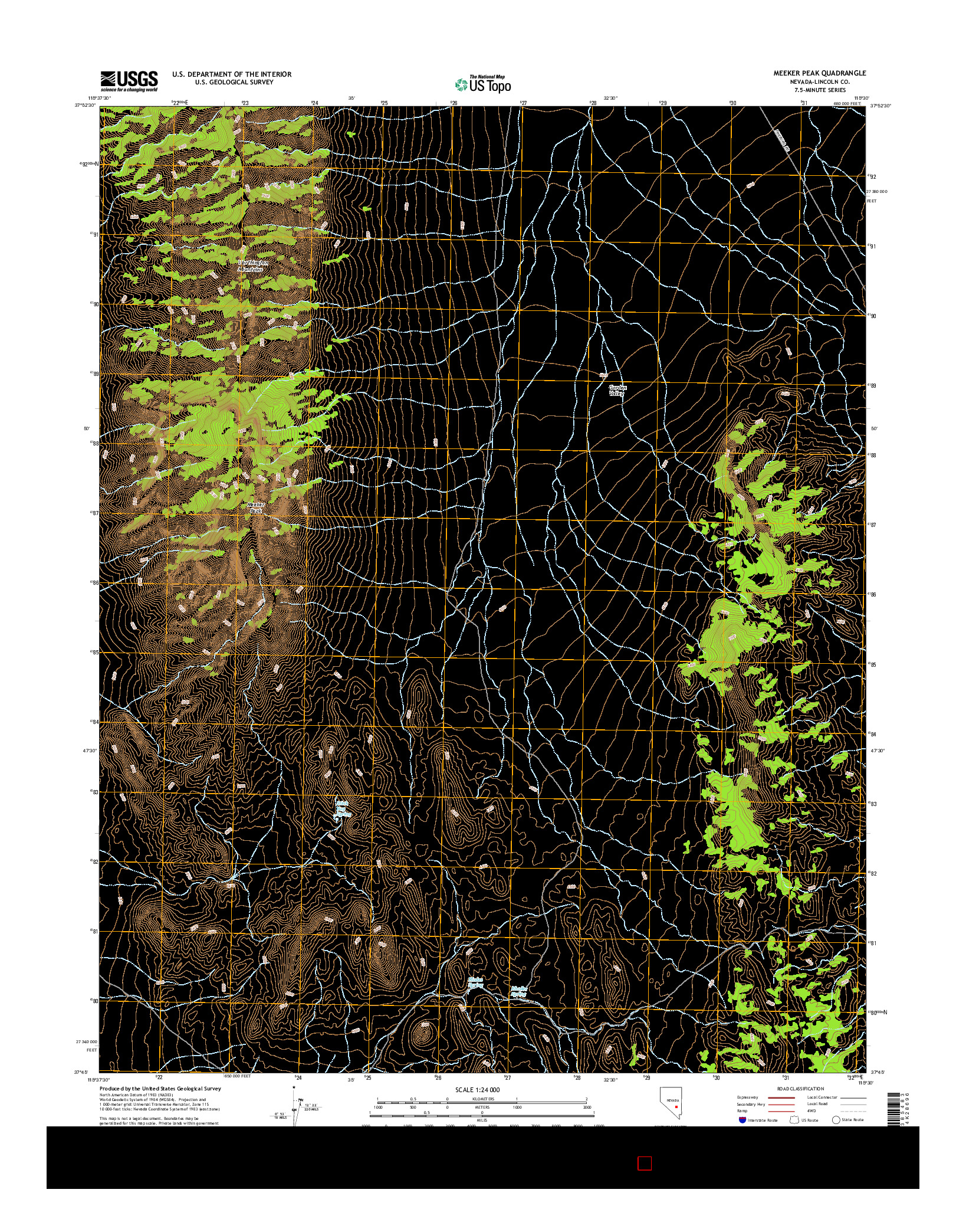 USGS US TOPO 7.5-MINUTE MAP FOR MEEKER PEAK, NV 2015