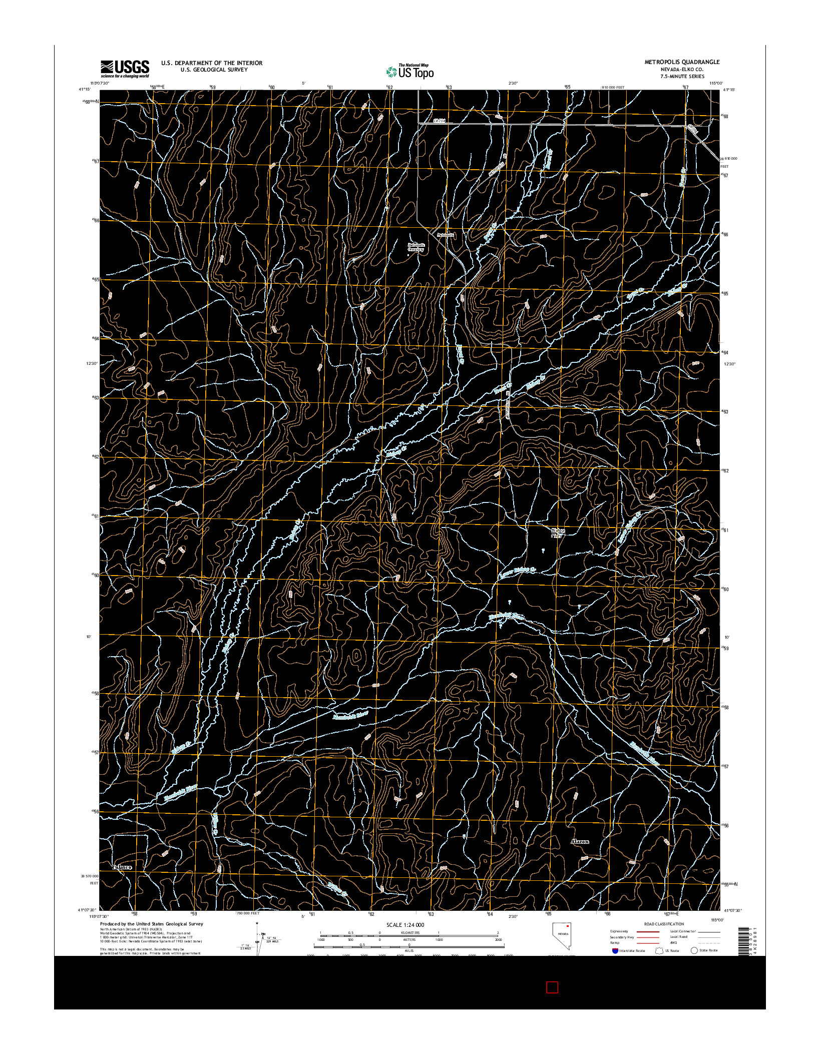 USGS US TOPO 7.5-MINUTE MAP FOR METROPOLIS, NV 2015