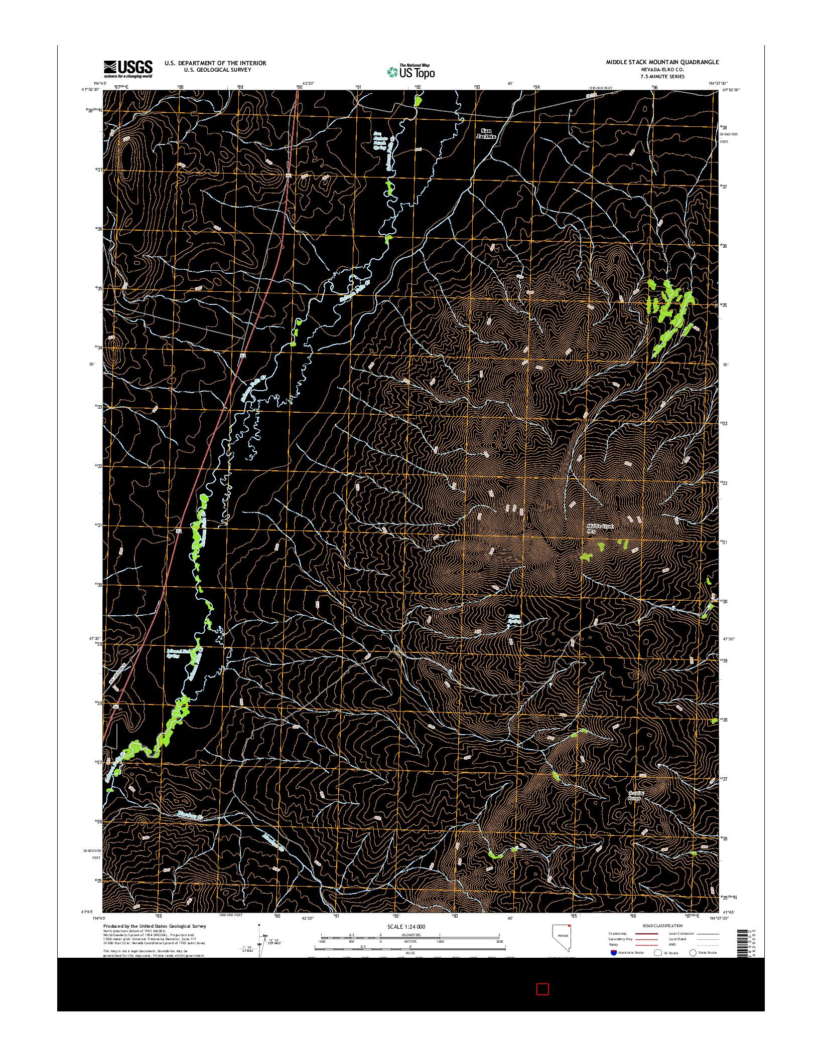 USGS US TOPO 7.5-MINUTE MAP FOR MIDDLE STACK MOUNTAIN, NV 2015