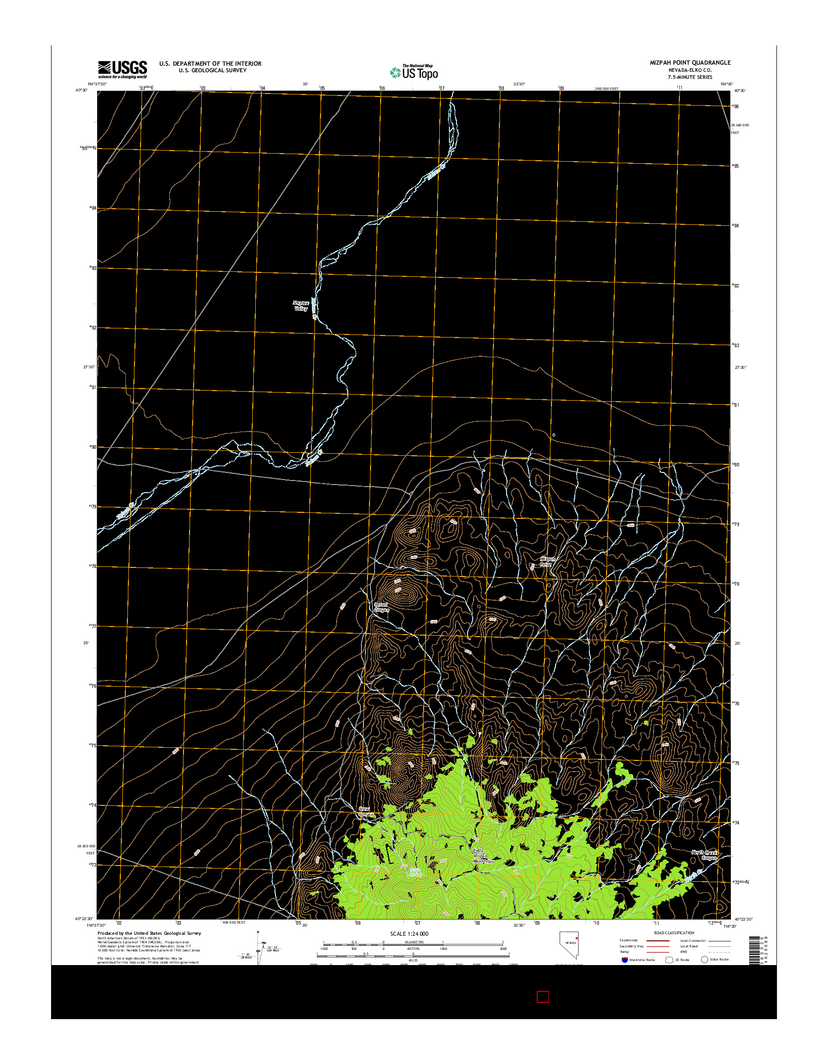 USGS US TOPO 7.5-MINUTE MAP FOR MIZPAH POINT, NV 2015
