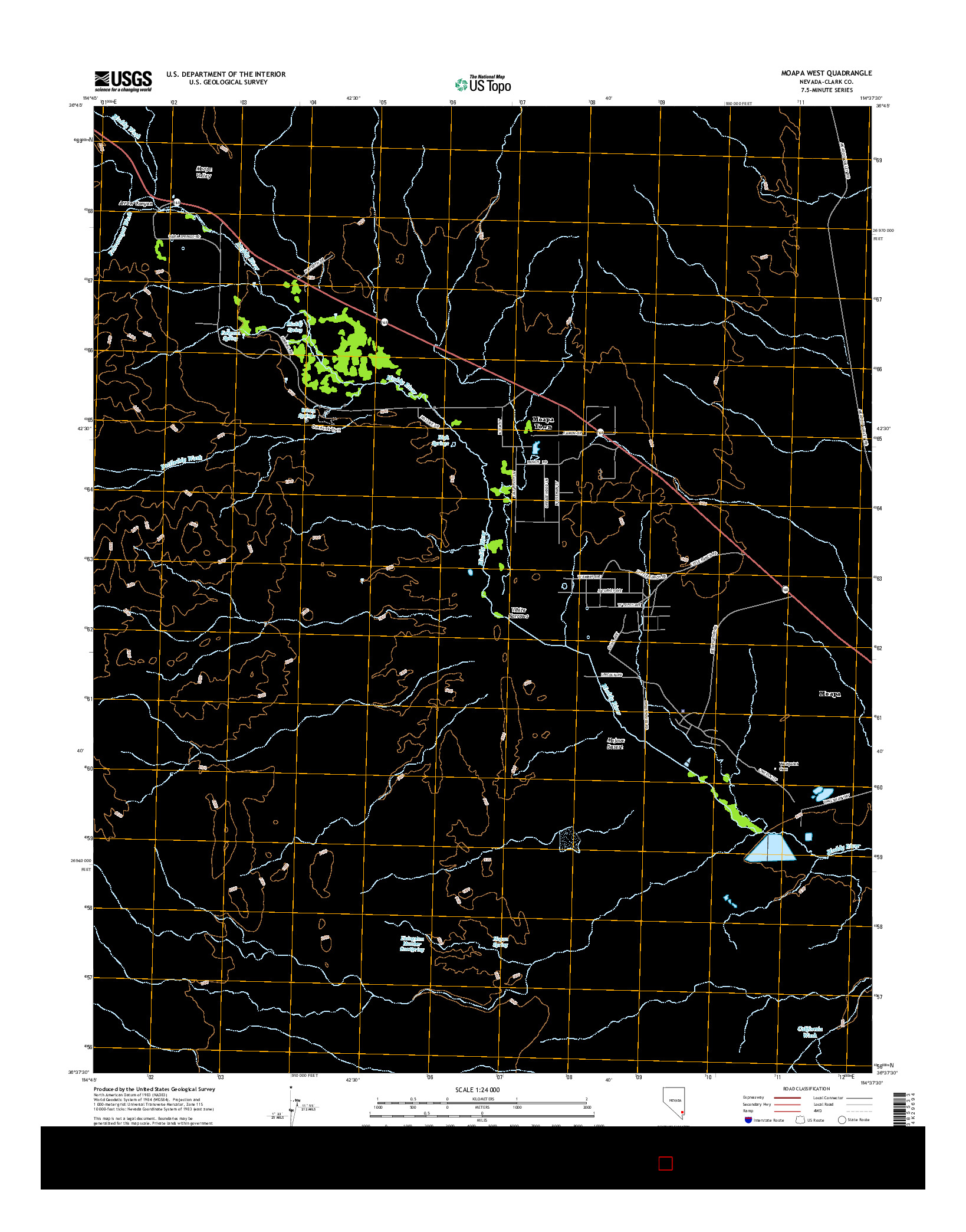 USGS US TOPO 7.5-MINUTE MAP FOR MOAPA WEST, NV 2015