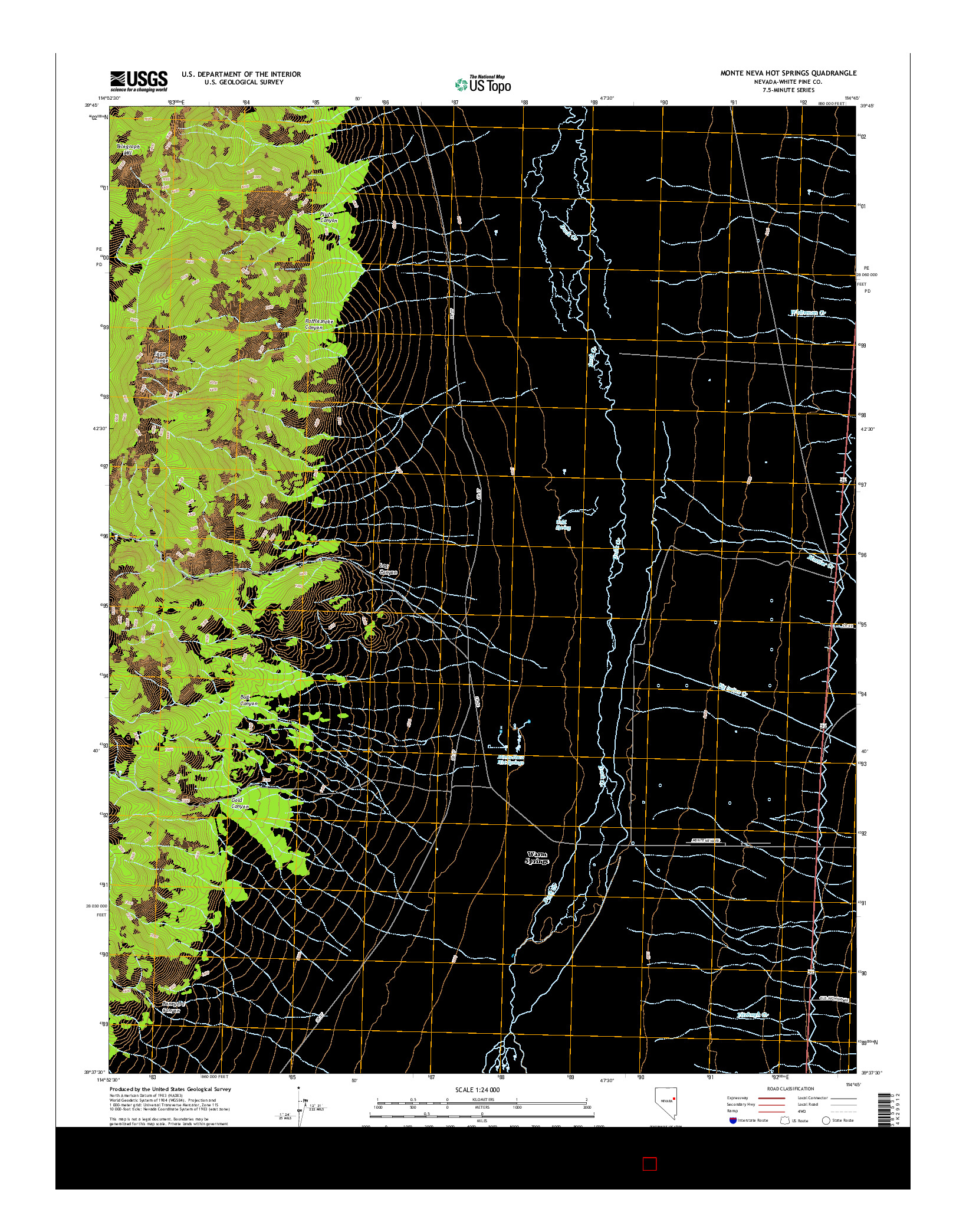 USGS US TOPO 7.5-MINUTE MAP FOR MONTE NEVA HOT SPRINGS, NV 2015