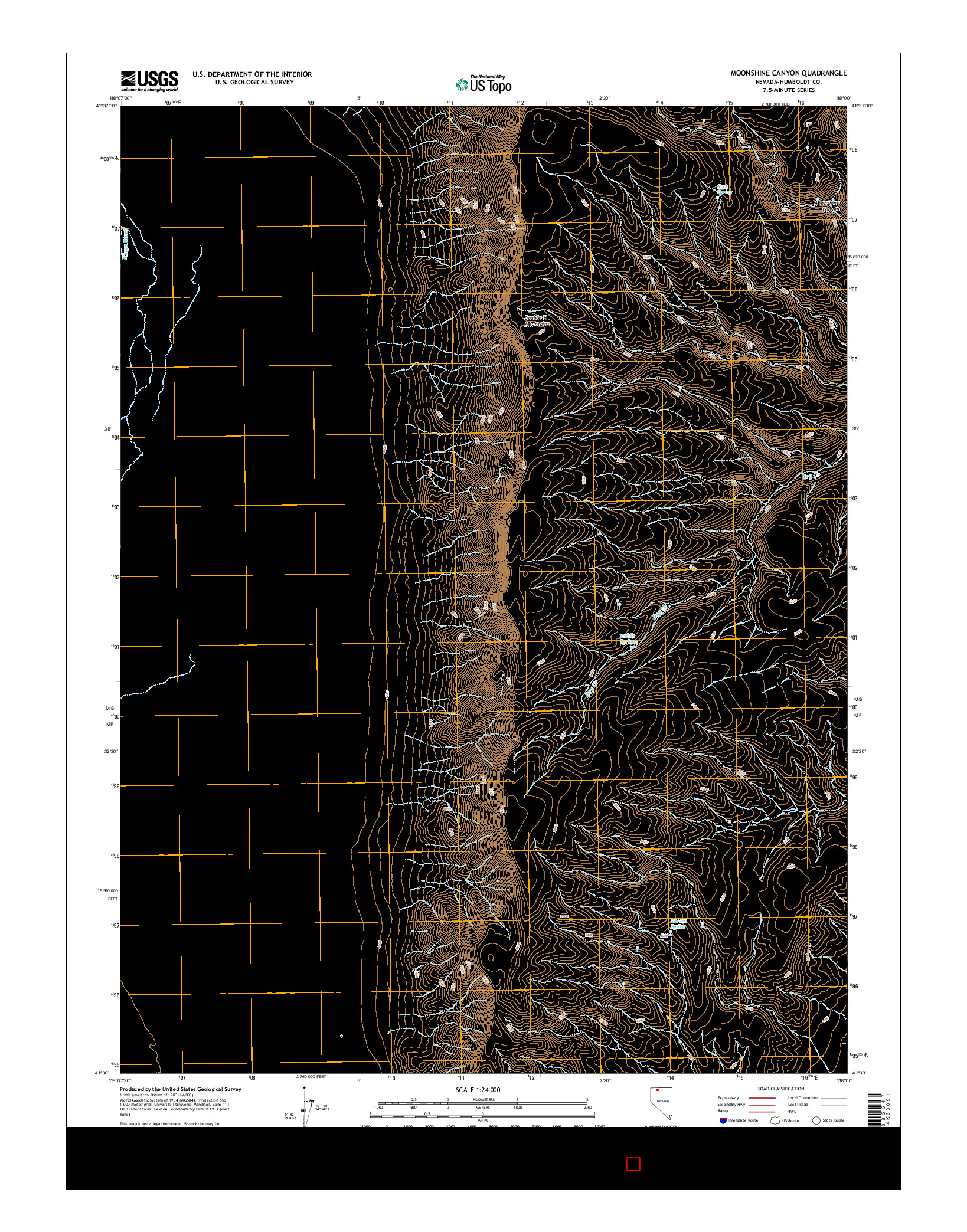 USGS US TOPO 7.5-MINUTE MAP FOR MOONSHINE CANYON, NV 2015