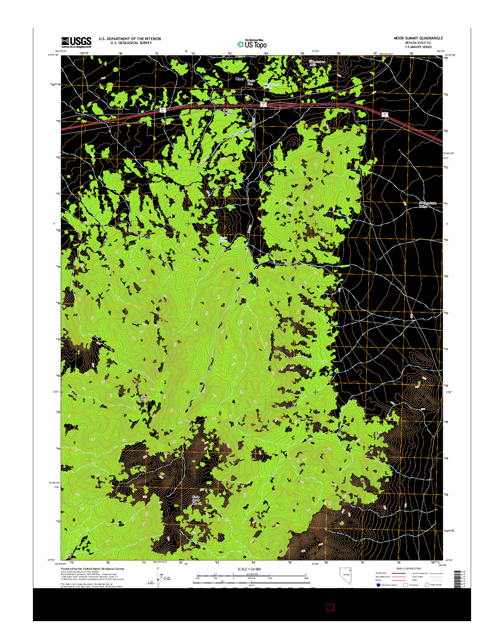 USGS US TOPO 7.5-MINUTE MAP FOR MOOR SUMMIT, NV 2015