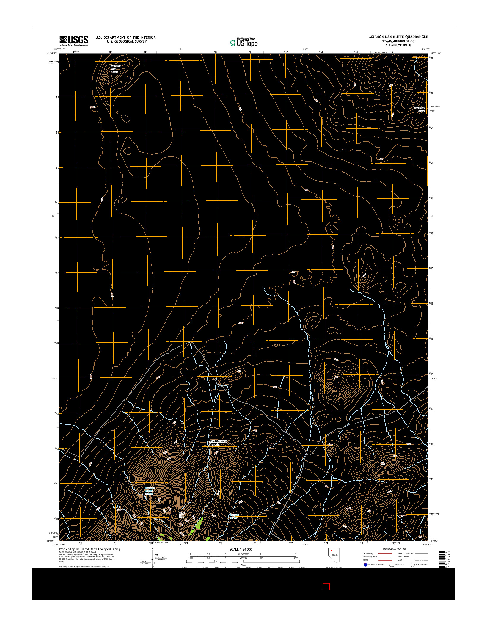 USGS US TOPO 7.5-MINUTE MAP FOR MORMON DAN BUTTE, NV 2015