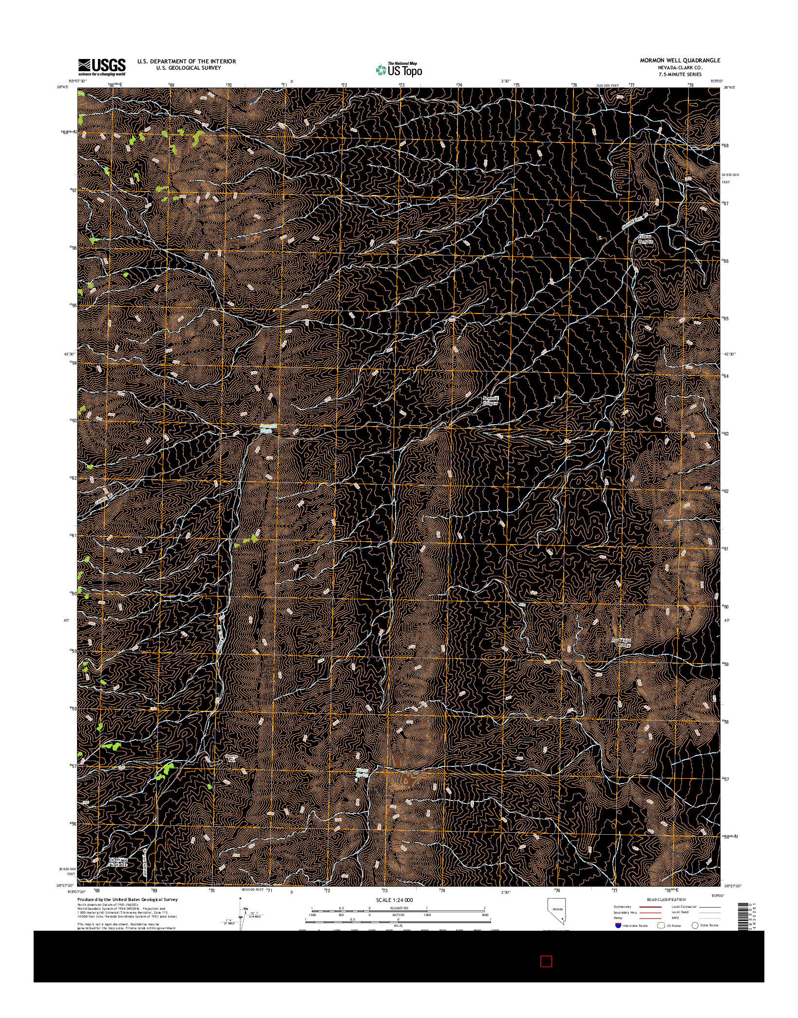 USGS US TOPO 7.5-MINUTE MAP FOR MORMON WELL, NV 2015
