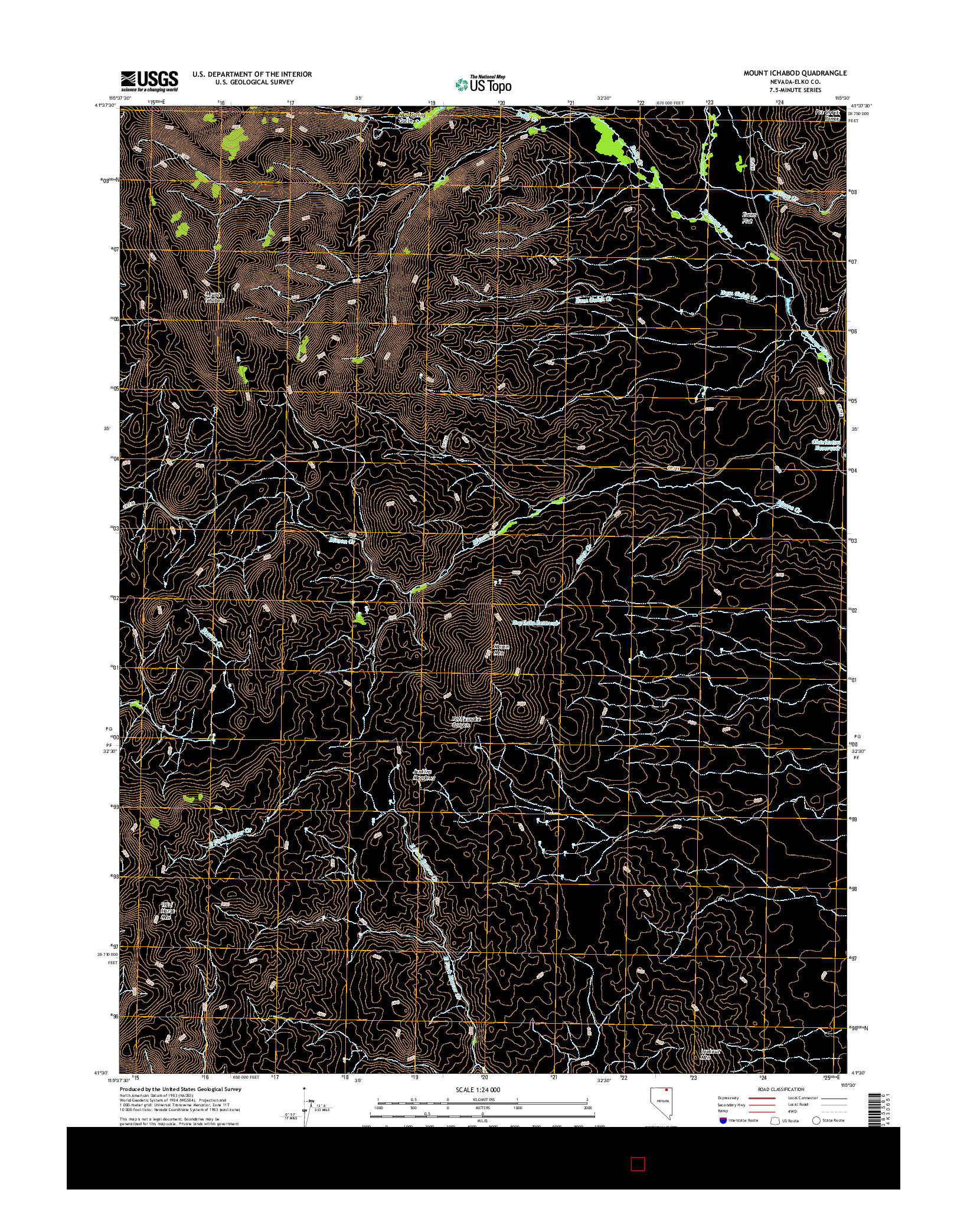 USGS US TOPO 7.5-MINUTE MAP FOR MOUNT ICHABOD, NV 2015