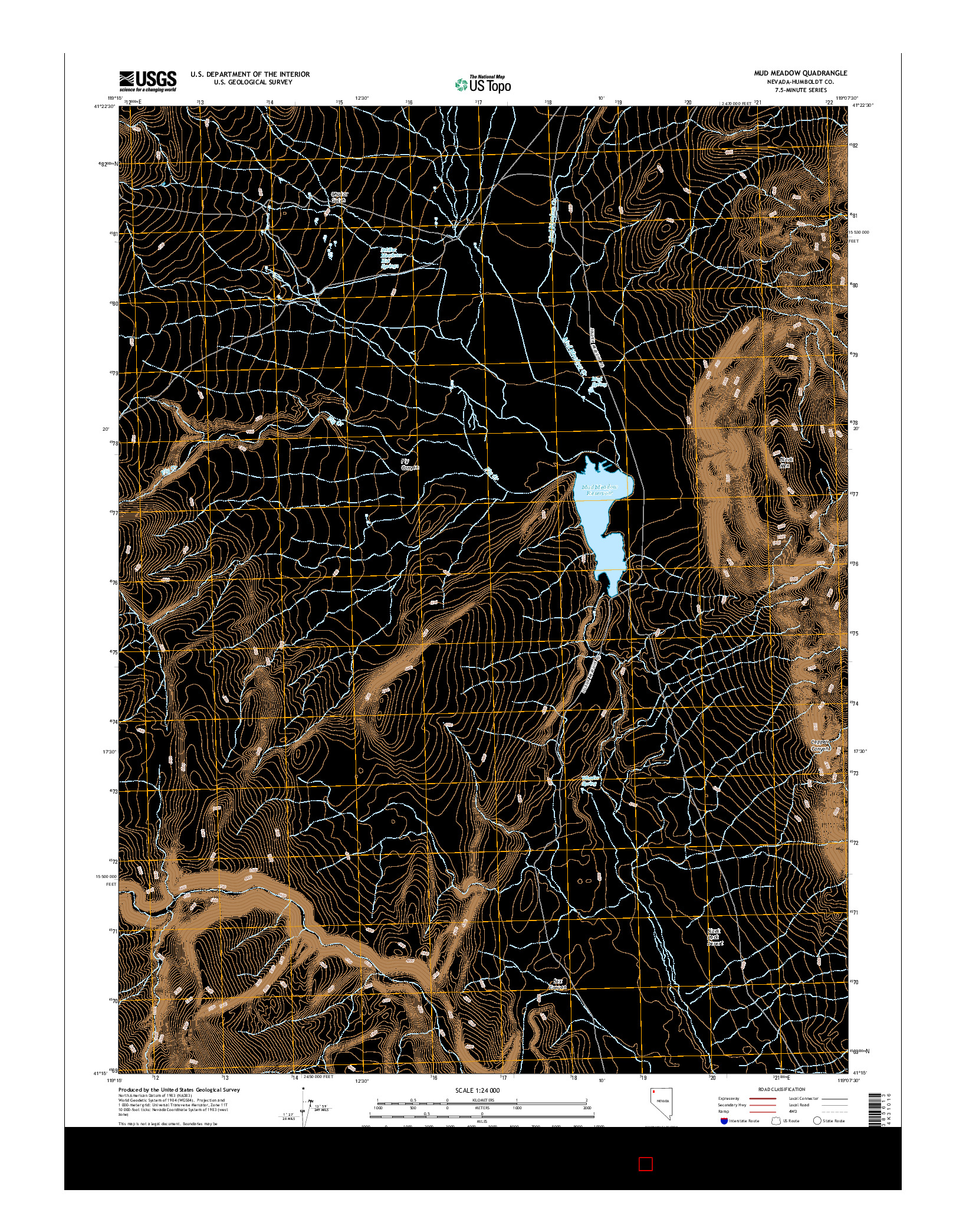 USGS US TOPO 7.5-MINUTE MAP FOR MUD MEADOW, NV 2015