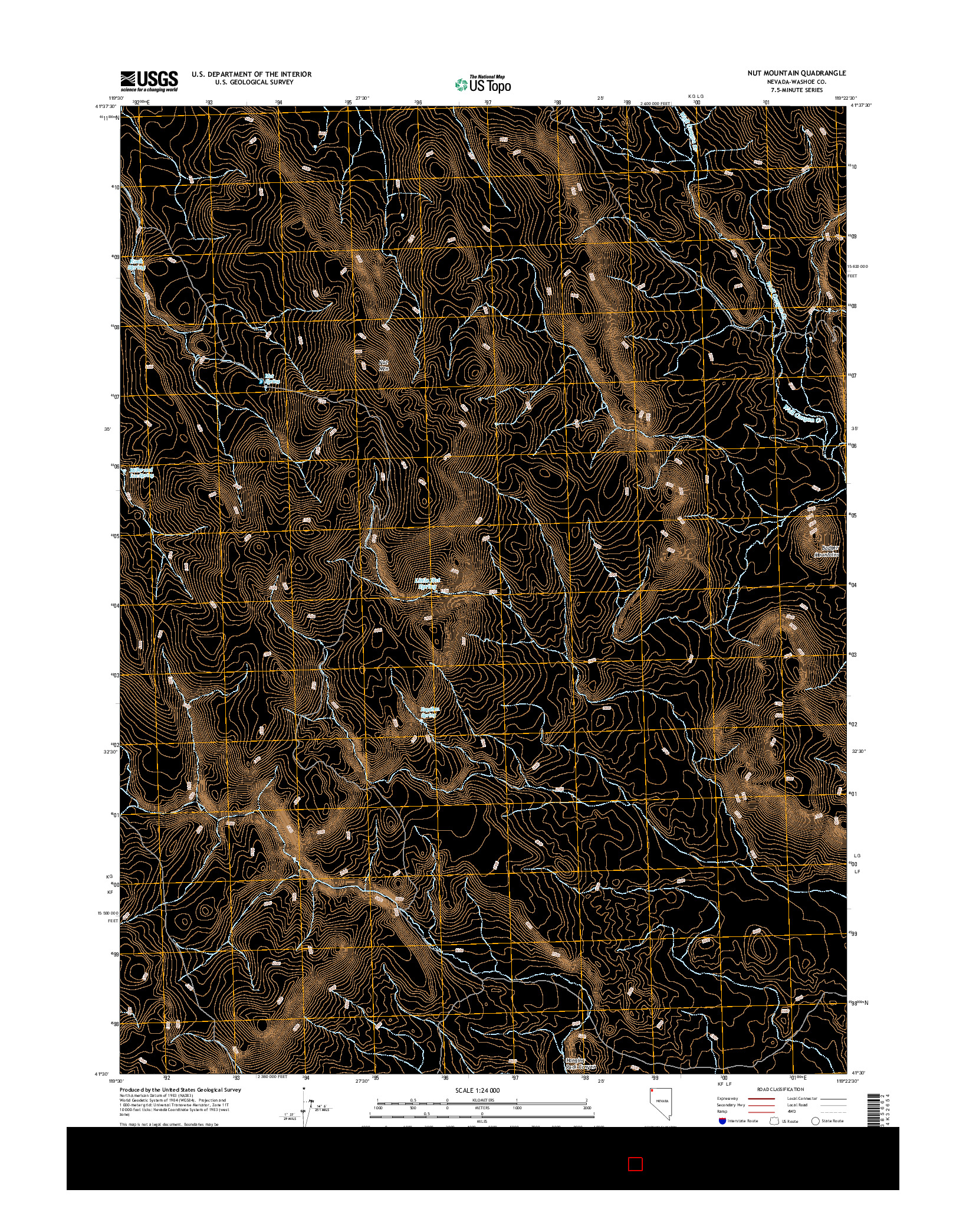 USGS US TOPO 7.5-MINUTE MAP FOR NUT MOUNTAIN, NV 2015