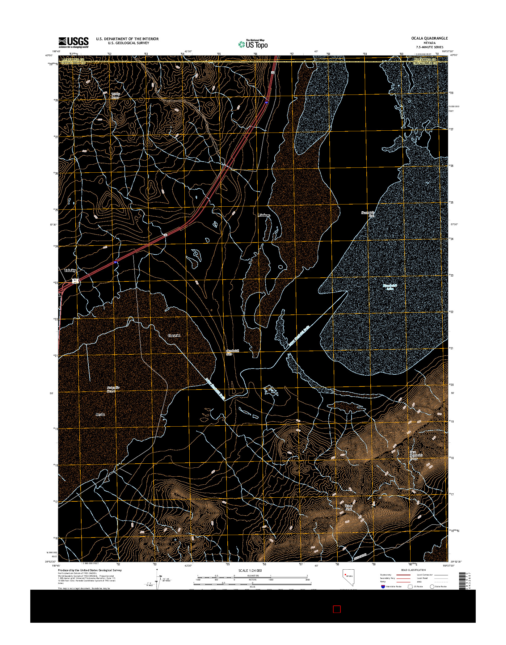 USGS US TOPO 7.5-MINUTE MAP FOR OCALA, NV 2015