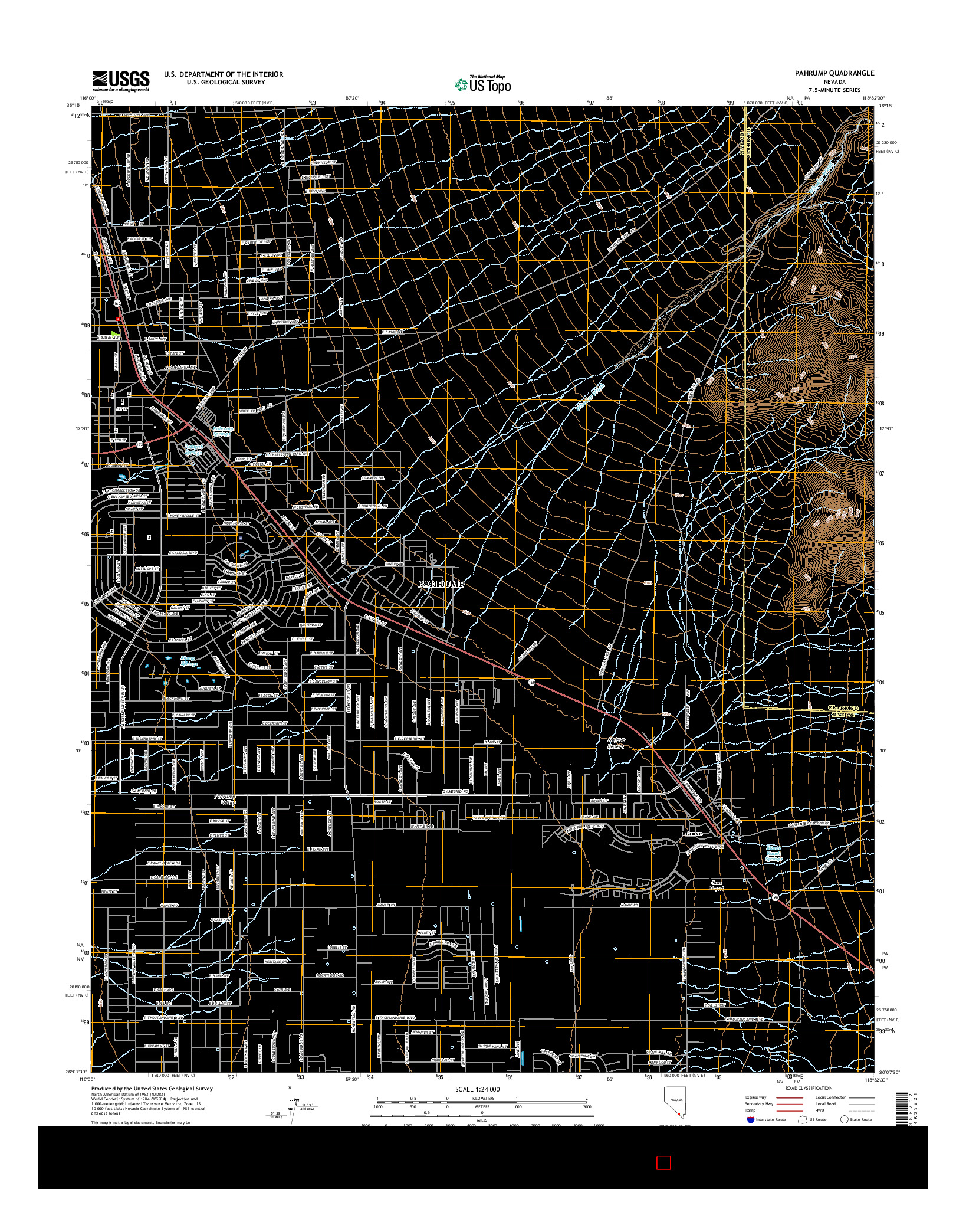 USGS US TOPO 7.5-MINUTE MAP FOR PAHRUMP, NV 2015