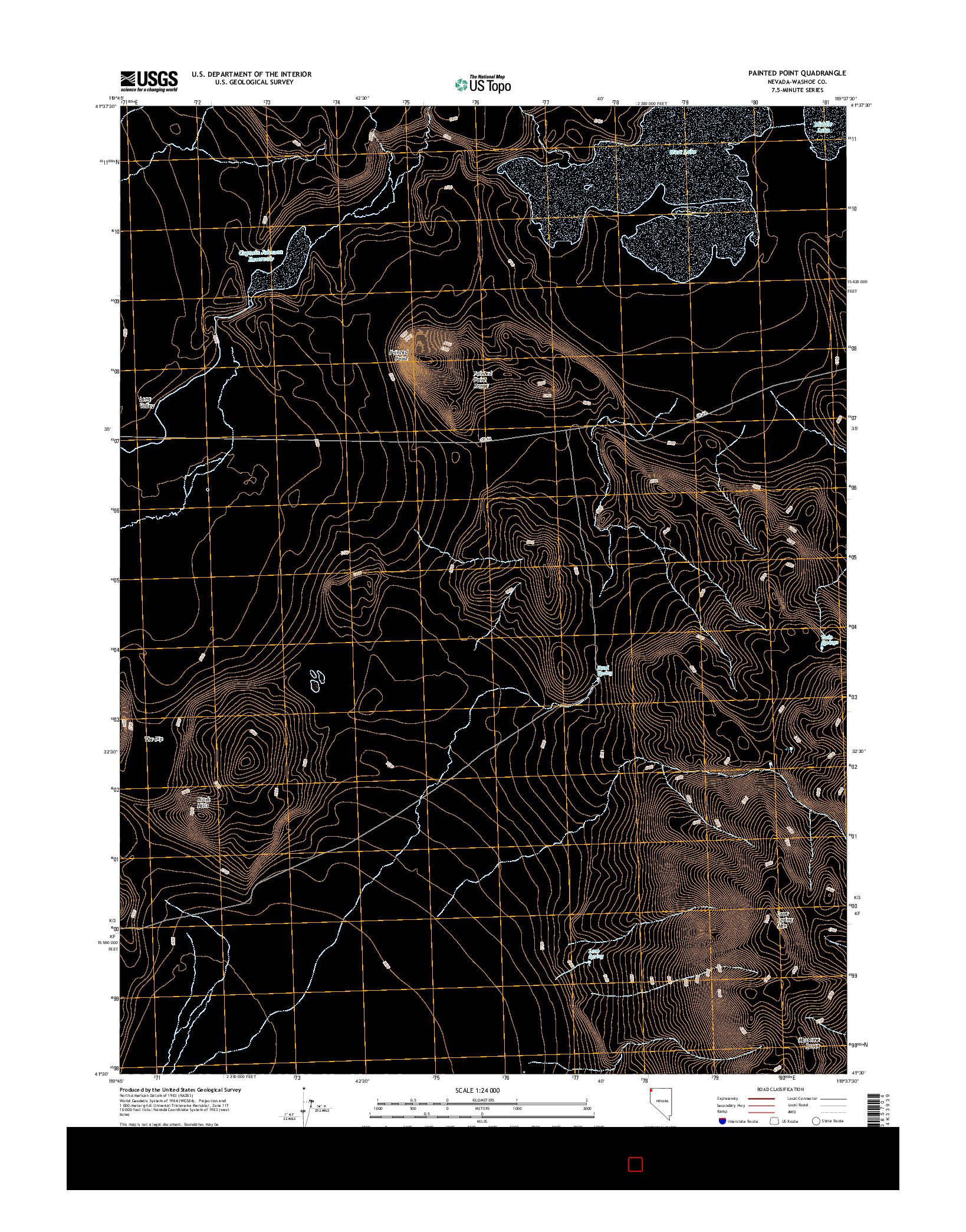 USGS US TOPO 7.5-MINUTE MAP FOR PAINTED POINT, NV 2015