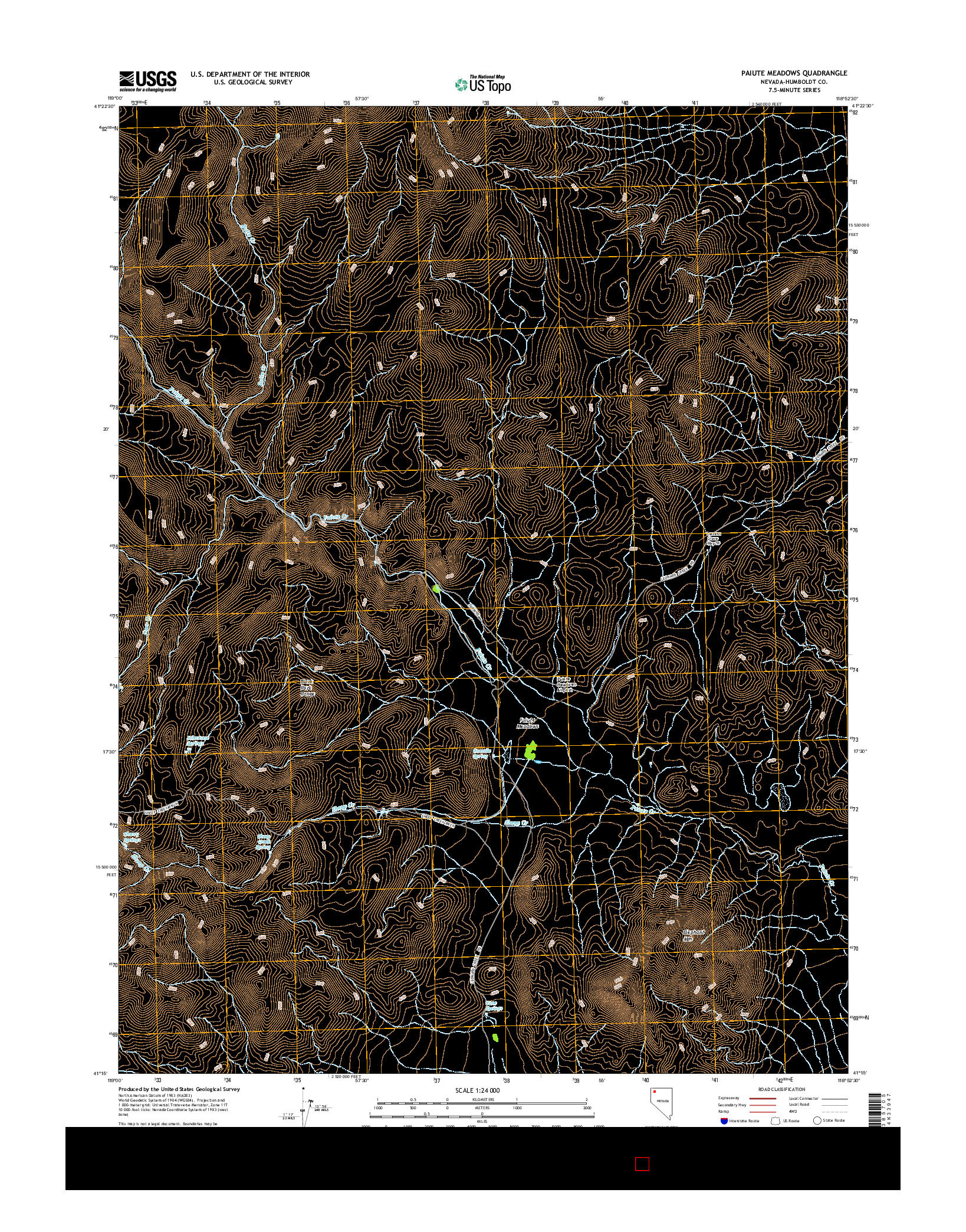 USGS US TOPO 7.5-MINUTE MAP FOR PAIUTE MEADOWS, NV 2015
