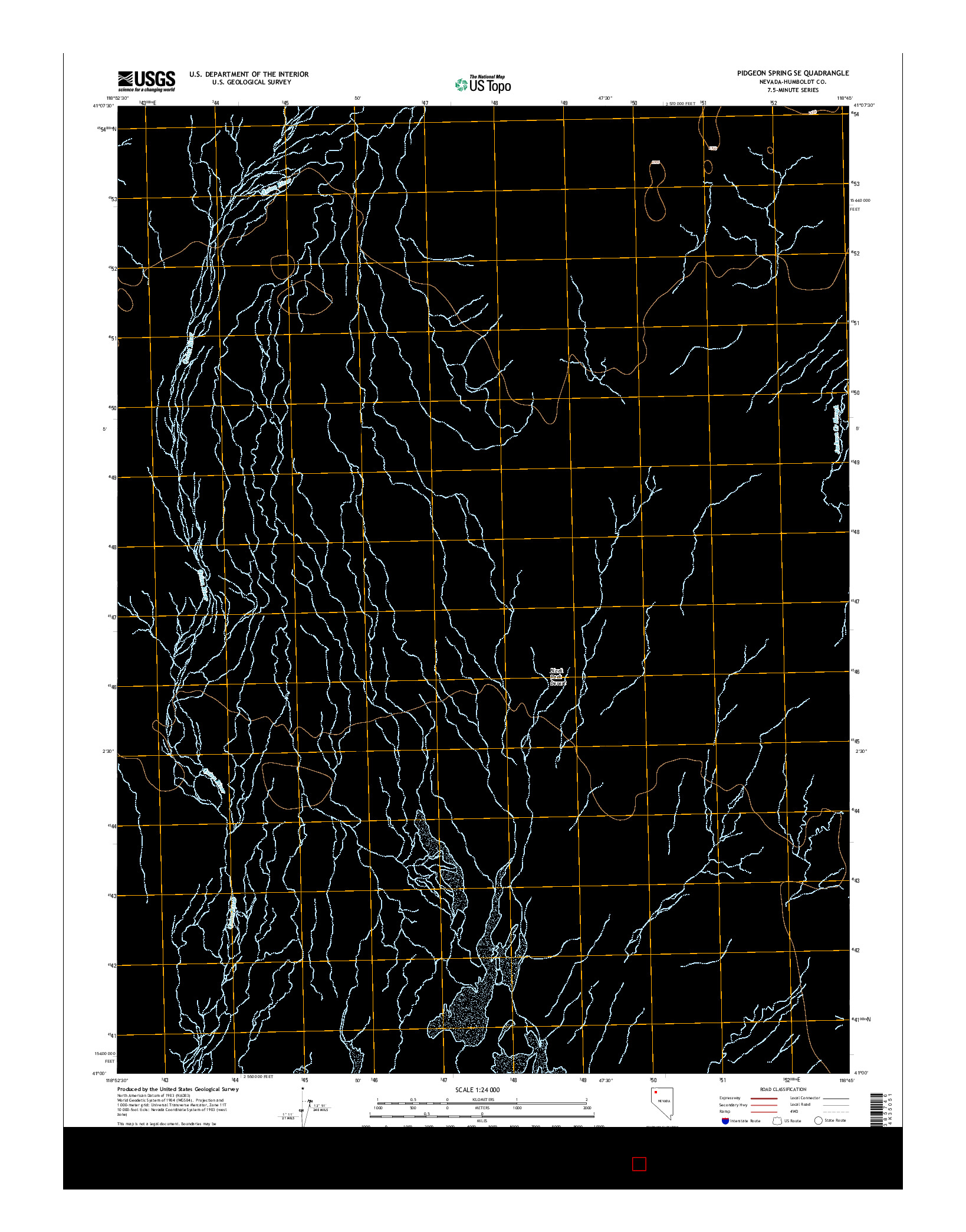 USGS US TOPO 7.5-MINUTE MAP FOR PIDGEON SPRING SE, NV 2015