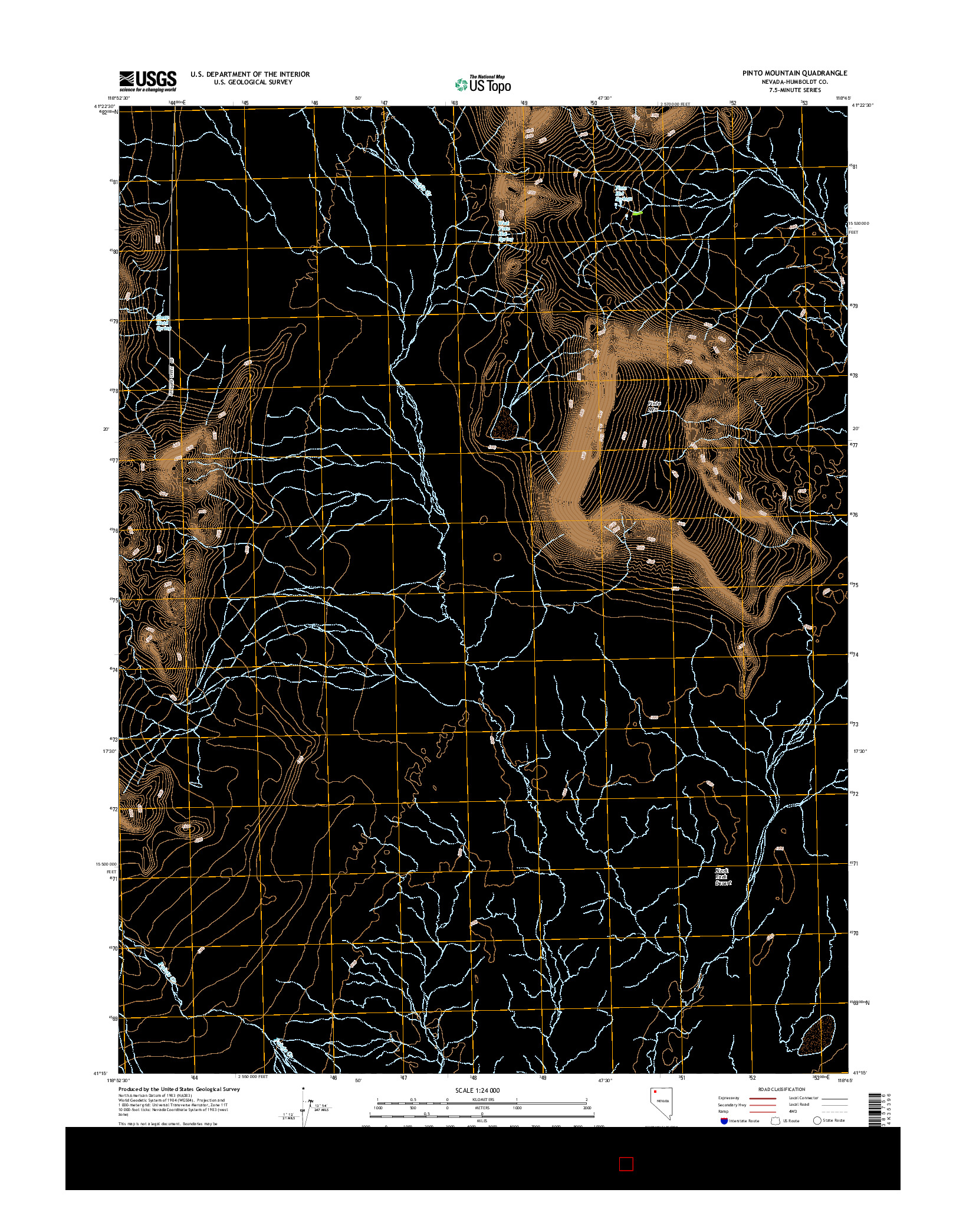 USGS US TOPO 7.5-MINUTE MAP FOR PINTO MOUNTAIN, NV 2015