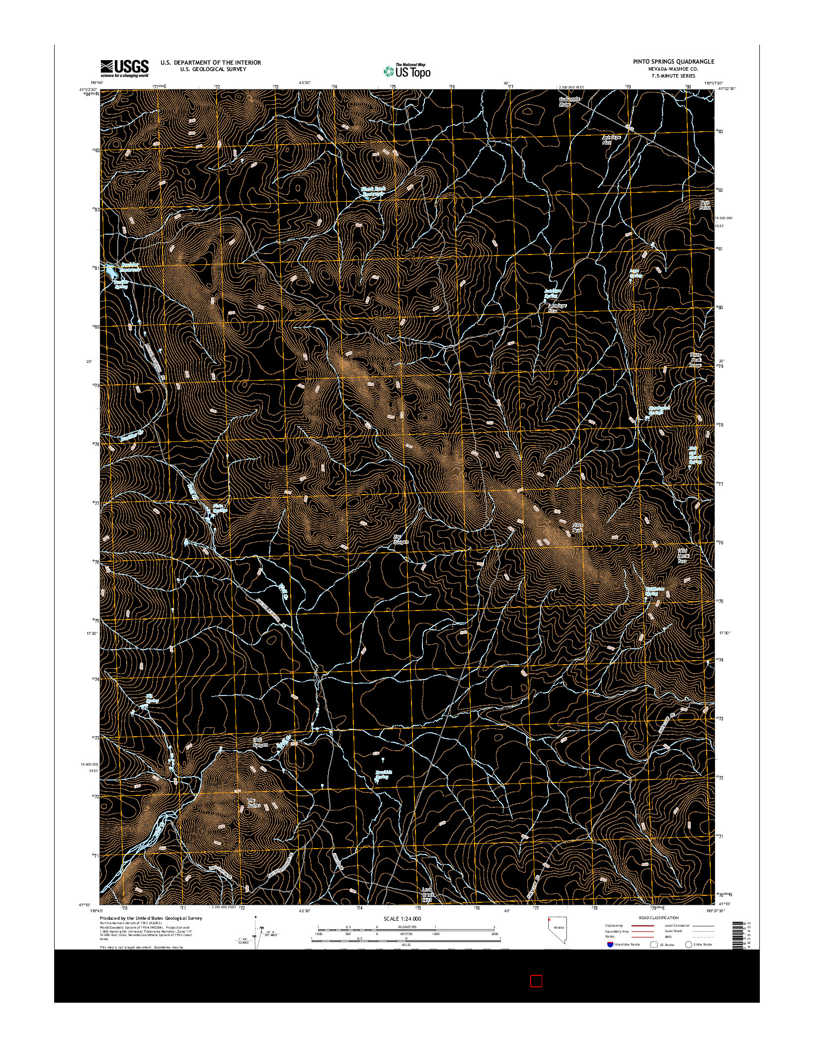 USGS US TOPO 7.5-MINUTE MAP FOR PINTO SPRINGS, NV 2015