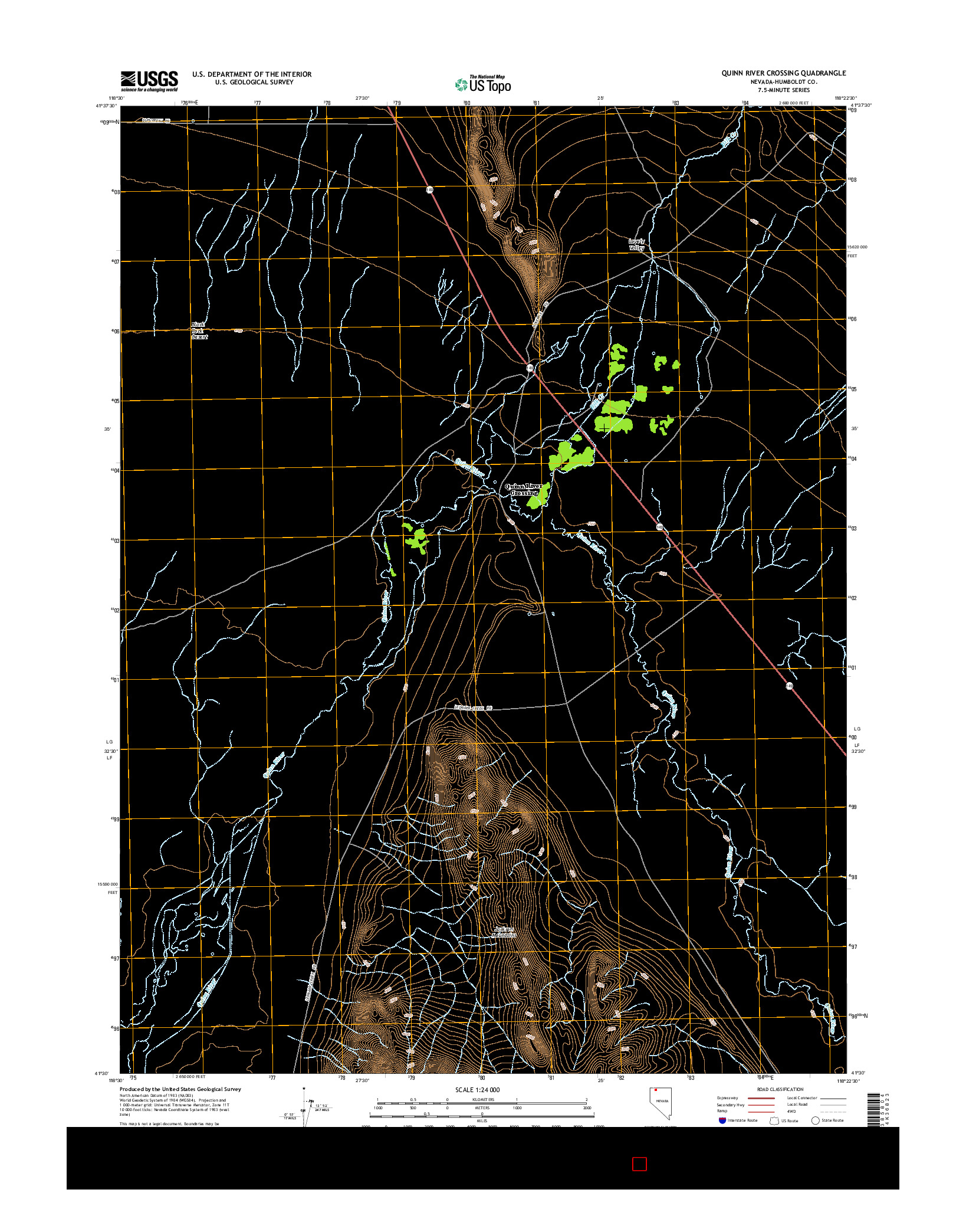 USGS US TOPO 7.5-MINUTE MAP FOR QUINN RIVER CROSSING, NV 2015