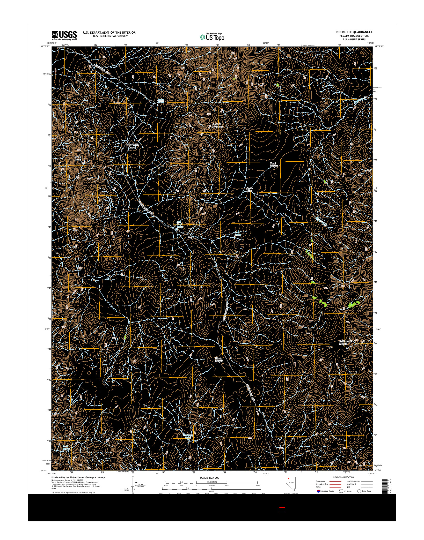 USGS US TOPO 7.5-MINUTE MAP FOR RED BUTTE, NV 2015