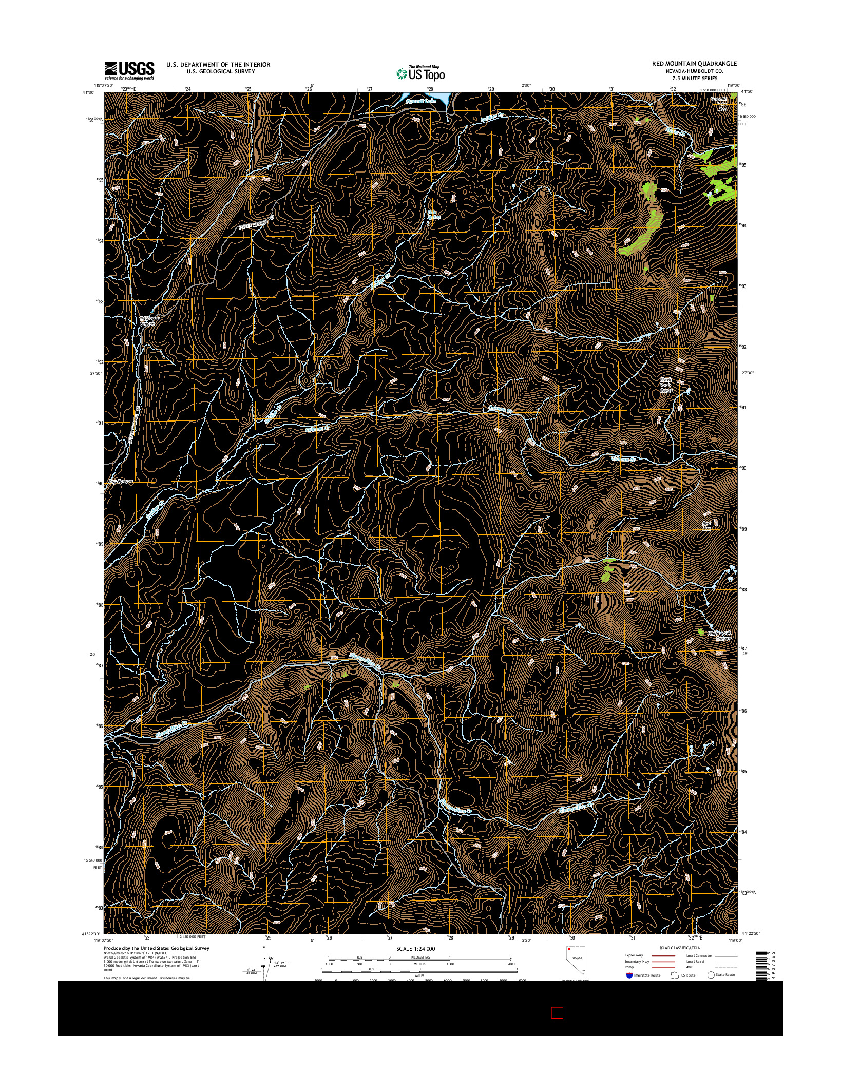 USGS US TOPO 7.5-MINUTE MAP FOR RED MOUNTAIN, NV 2015