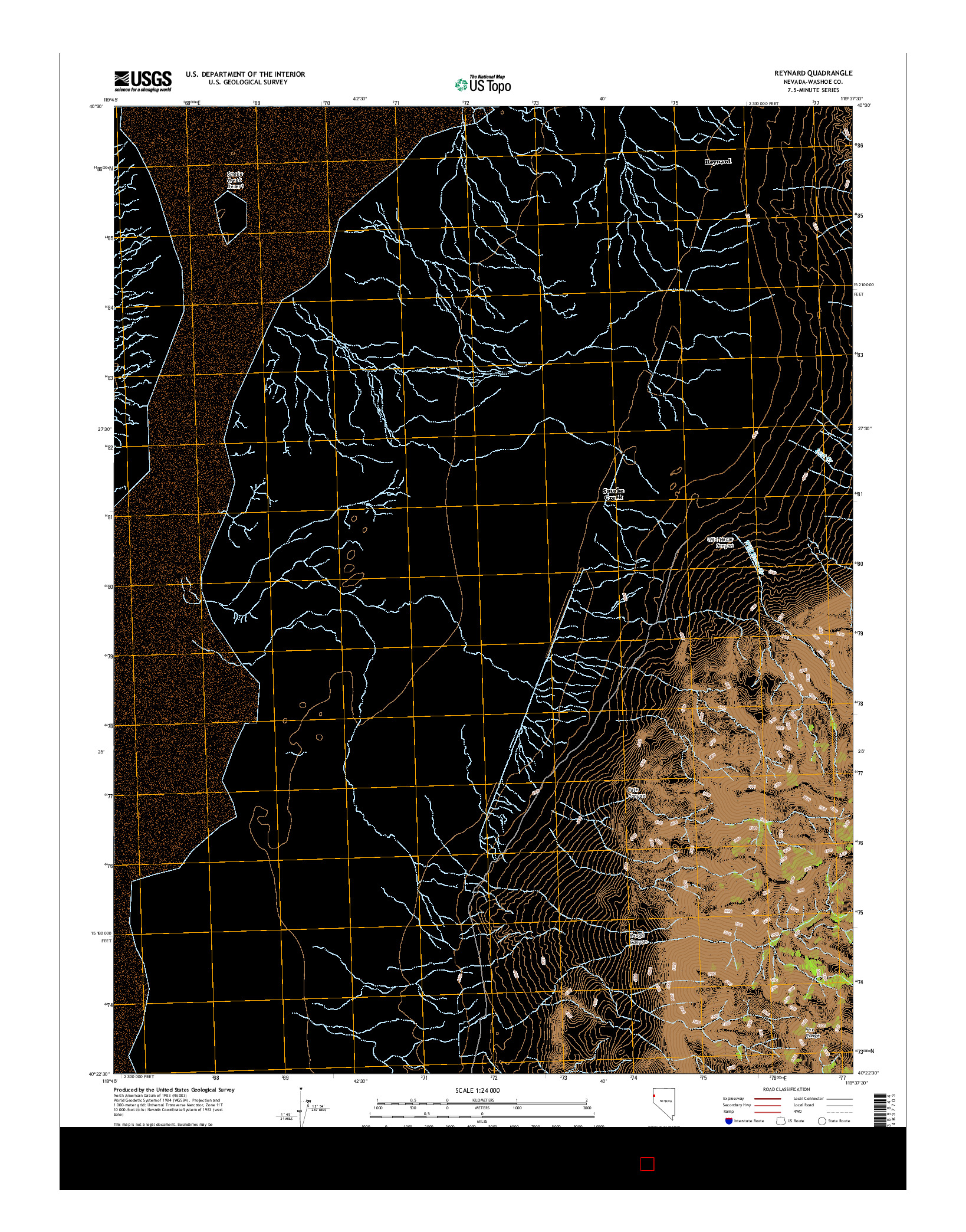 USGS US TOPO 7.5-MINUTE MAP FOR REYNARD, NV 2015