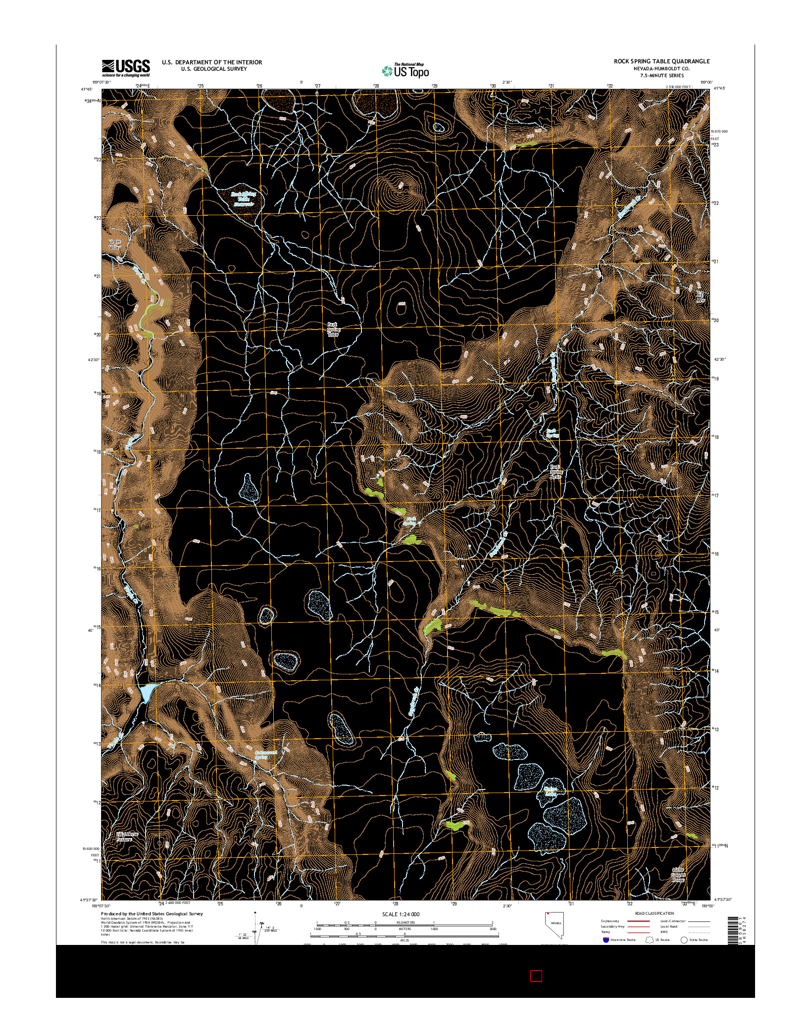 USGS US TOPO 7.5-MINUTE MAP FOR ROCK SPRING TABLE, NV 2015