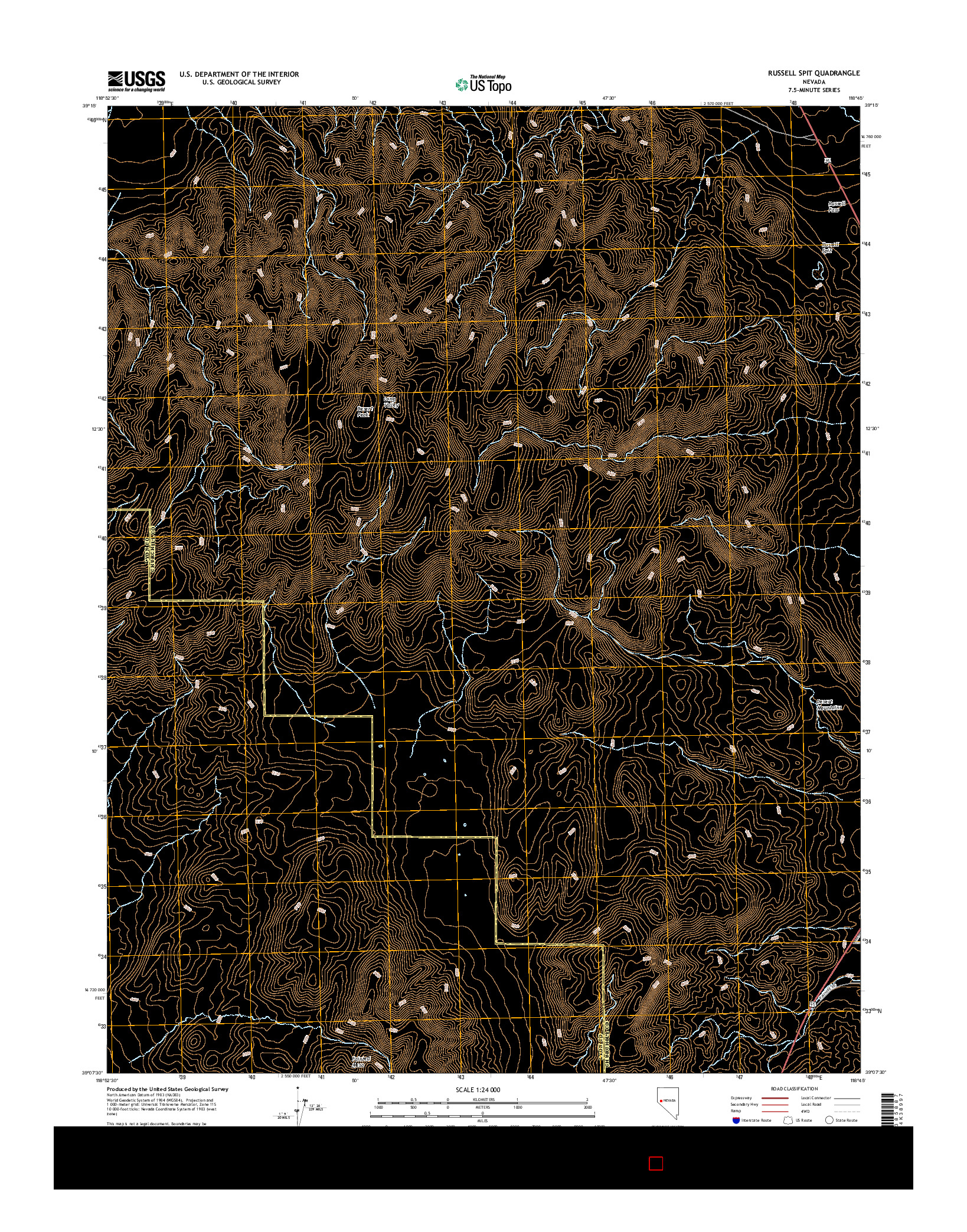 USGS US TOPO 7.5-MINUTE MAP FOR RUSSELL SPIT, NV 2015