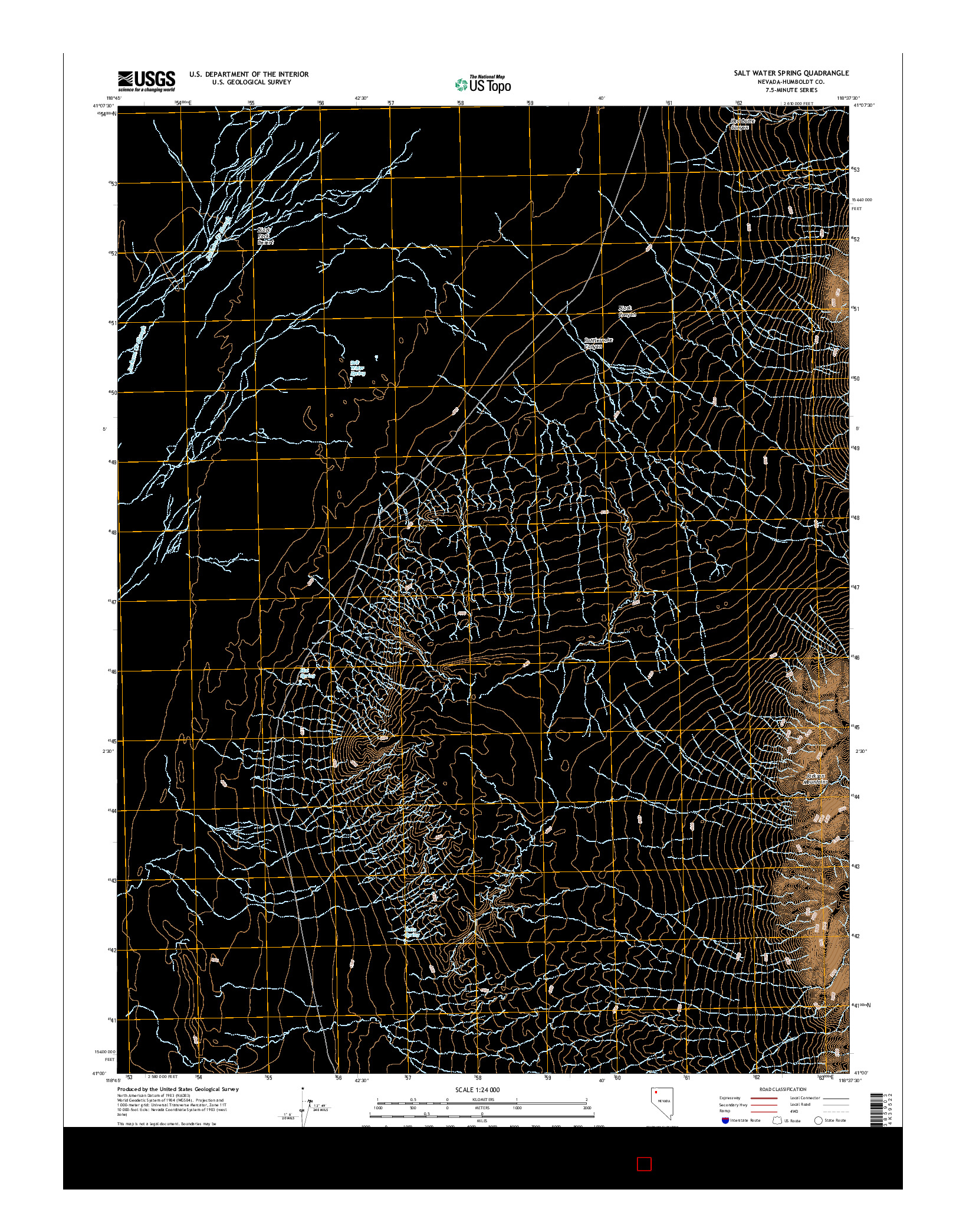 USGS US TOPO 7.5-MINUTE MAP FOR SALT WATER SPRING, NV 2015