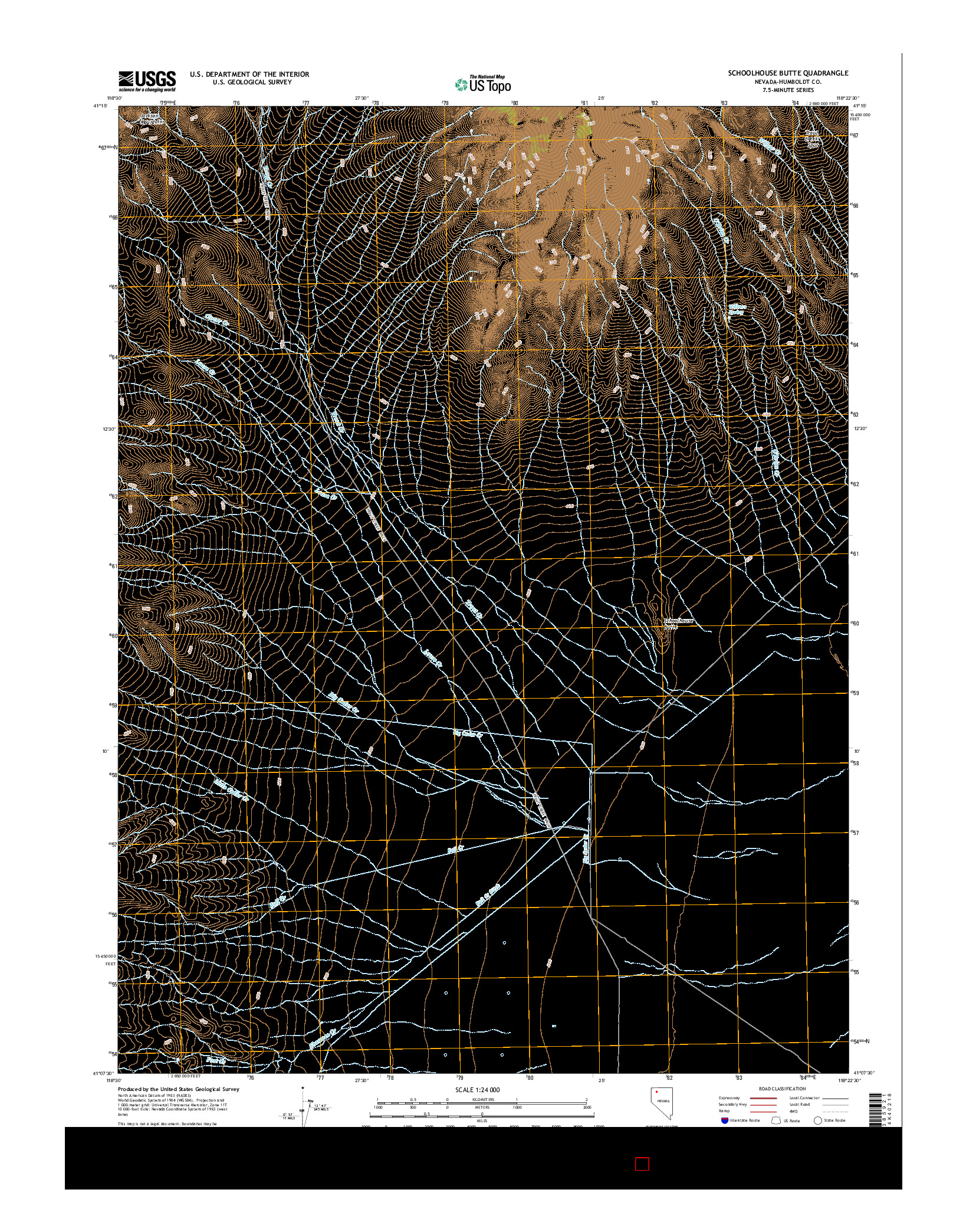 USGS US TOPO 7.5-MINUTE MAP FOR SCHOOLHOUSE BUTTE, NV 2015