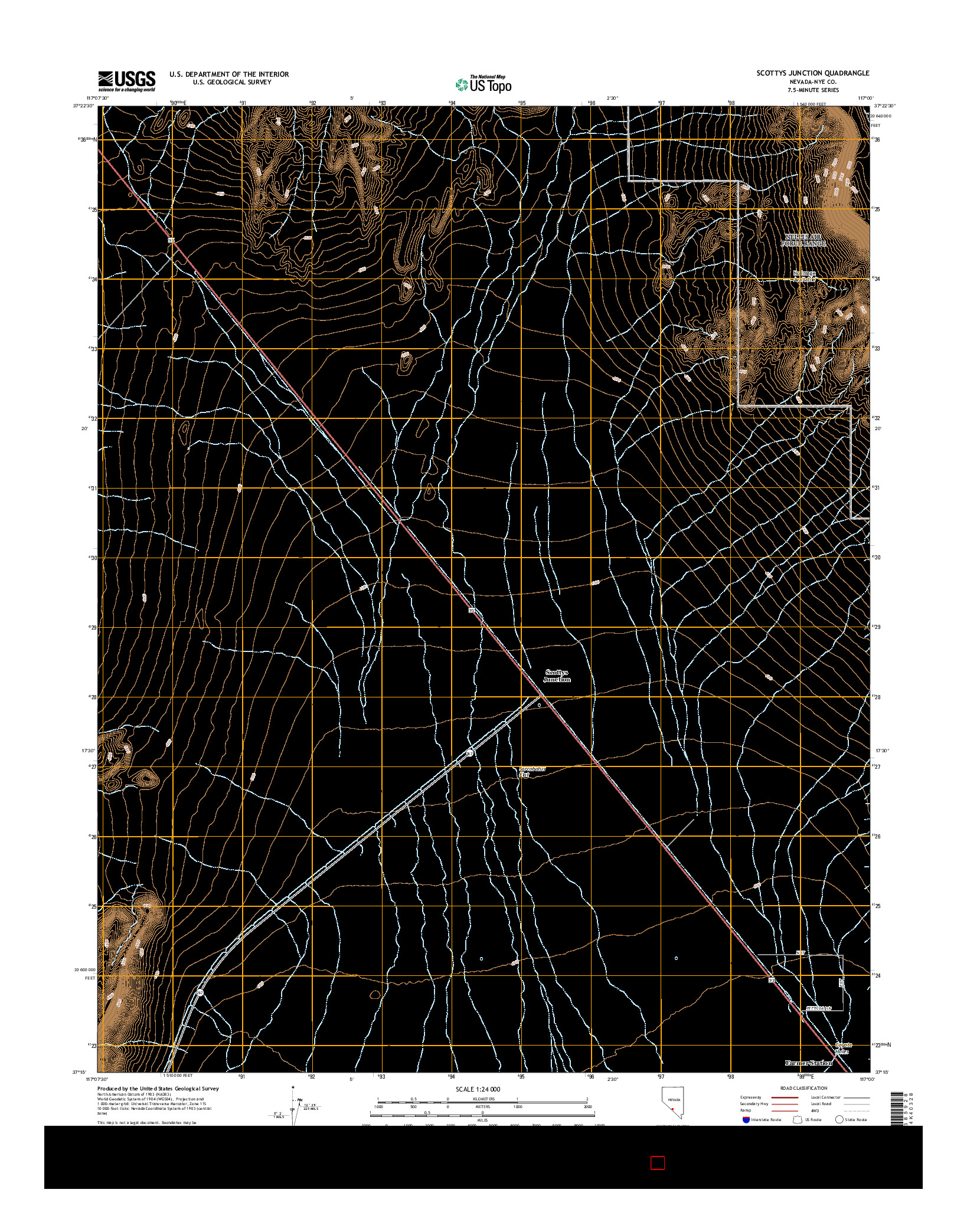 USGS US TOPO 7.5-MINUTE MAP FOR SCOTTYS JUNCTION, NV 2015