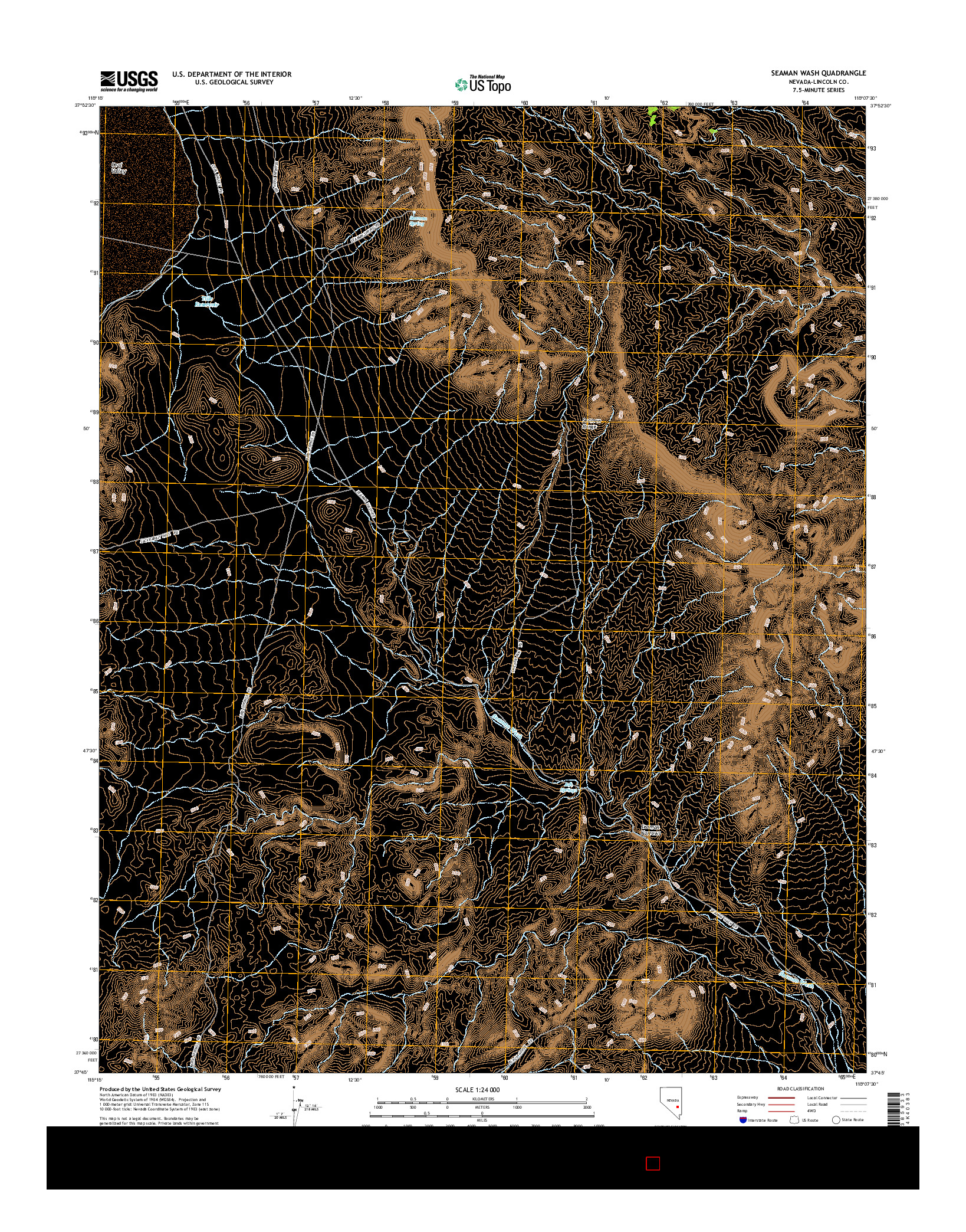 USGS US TOPO 7.5-MINUTE MAP FOR SEAMAN WASH, NV 2015