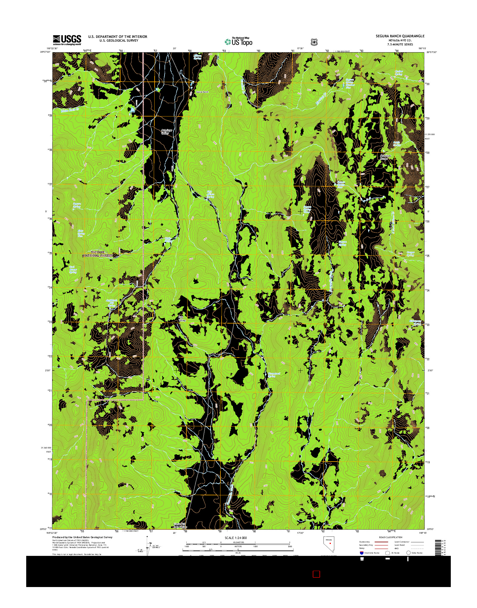 USGS US TOPO 7.5-MINUTE MAP FOR SEGURA RANCH, NV 2015