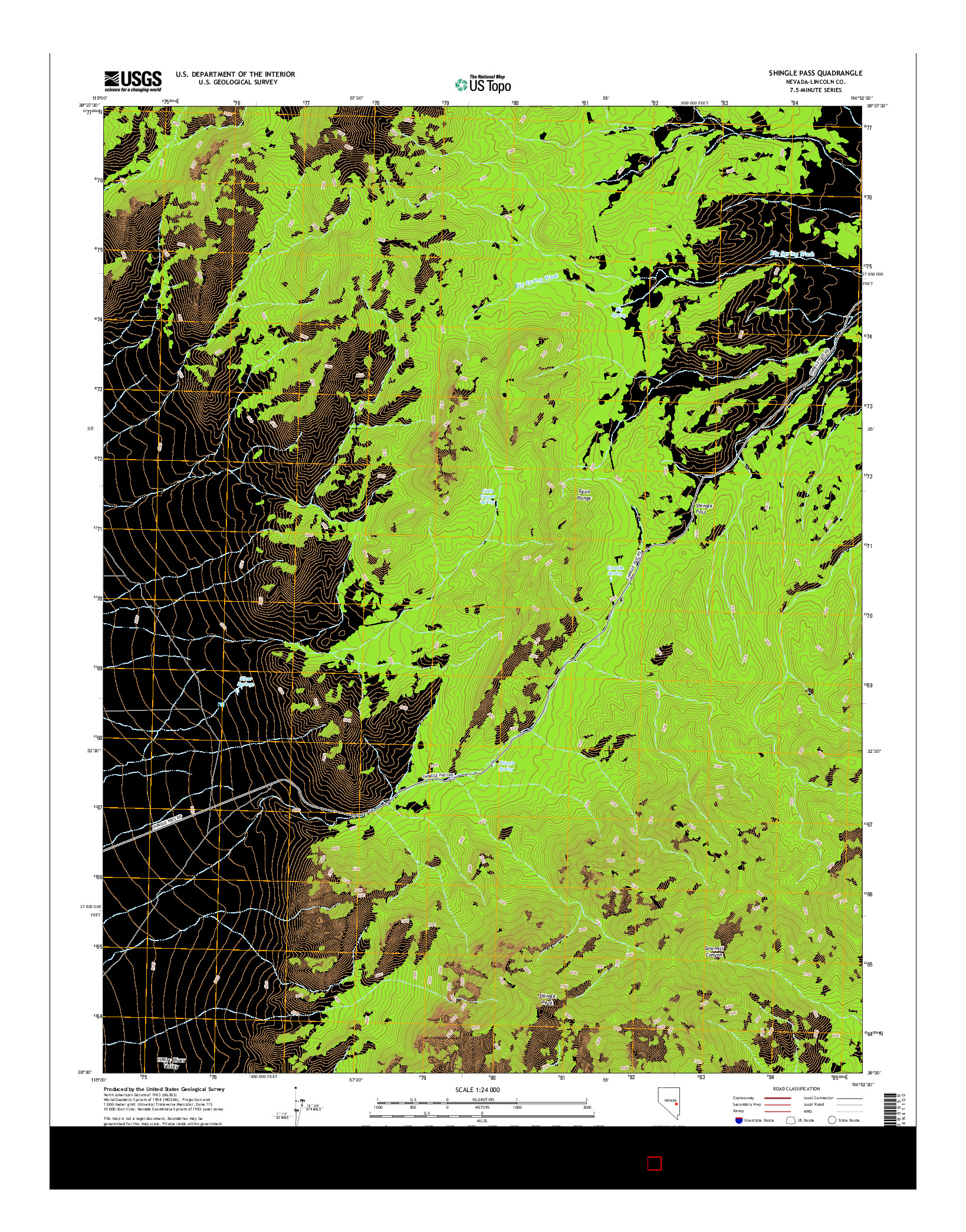 USGS US TOPO 7.5-MINUTE MAP FOR SHINGLE PASS, NV 2015