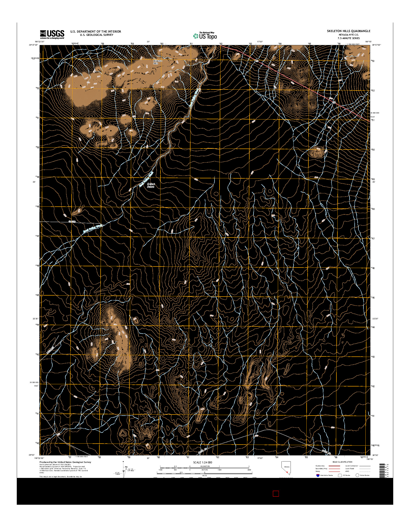 USGS US TOPO 7.5-MINUTE MAP FOR SKELETON HILLS, NV 2015