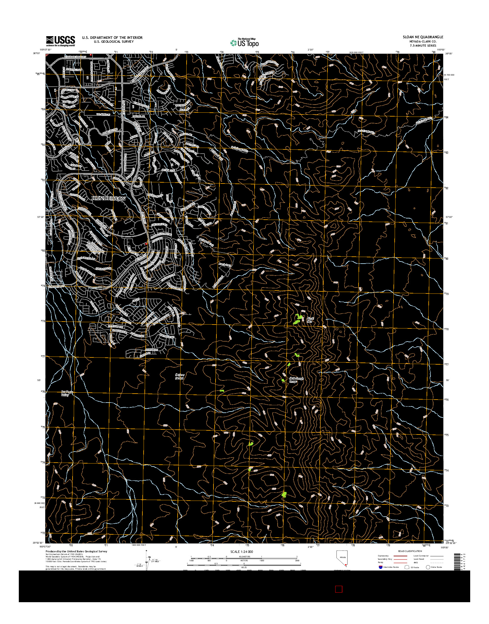 USGS US TOPO 7.5-MINUTE MAP FOR SLOAN NE, NV 2015