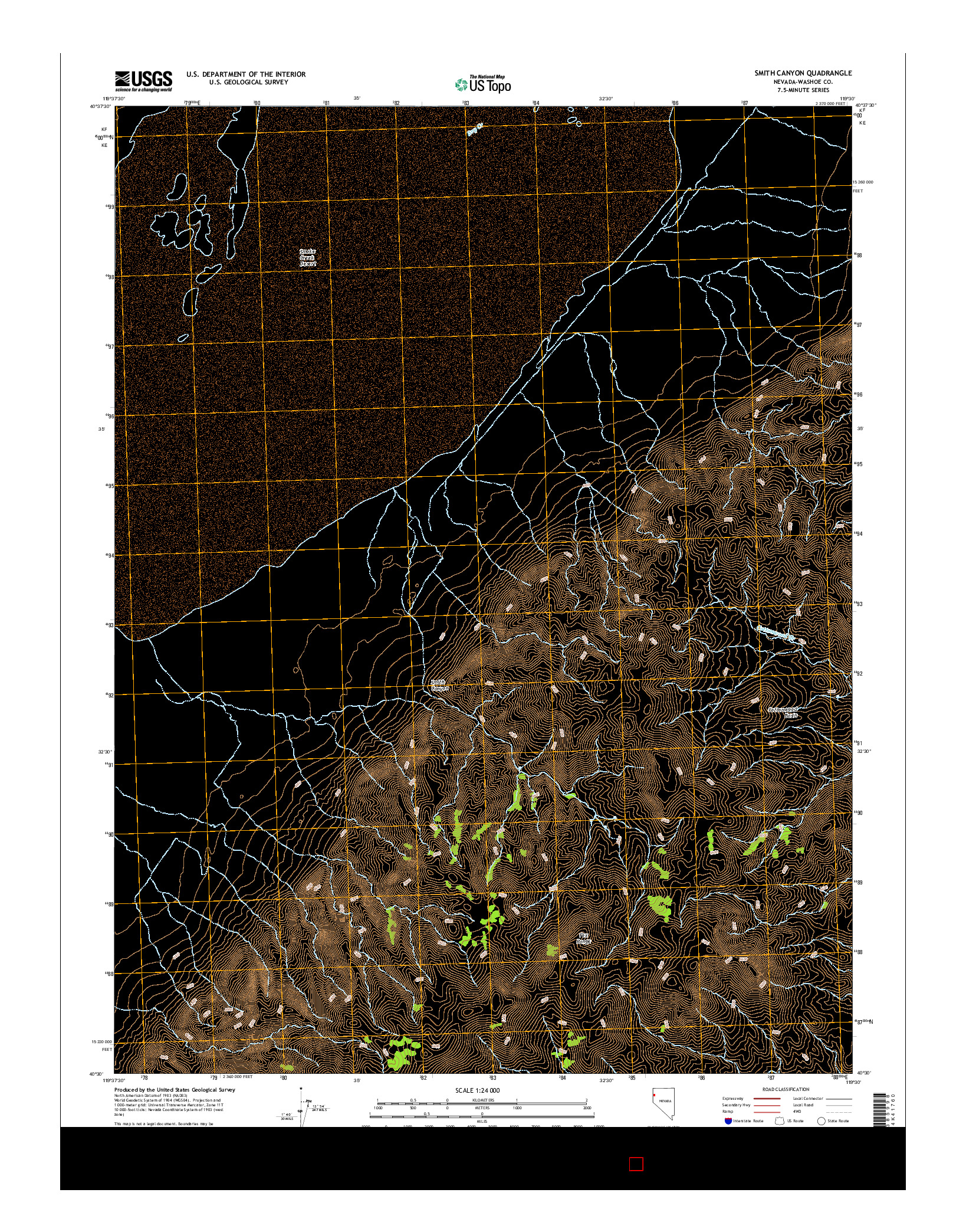 USGS US TOPO 7.5-MINUTE MAP FOR SMITH CANYON, NV 2015