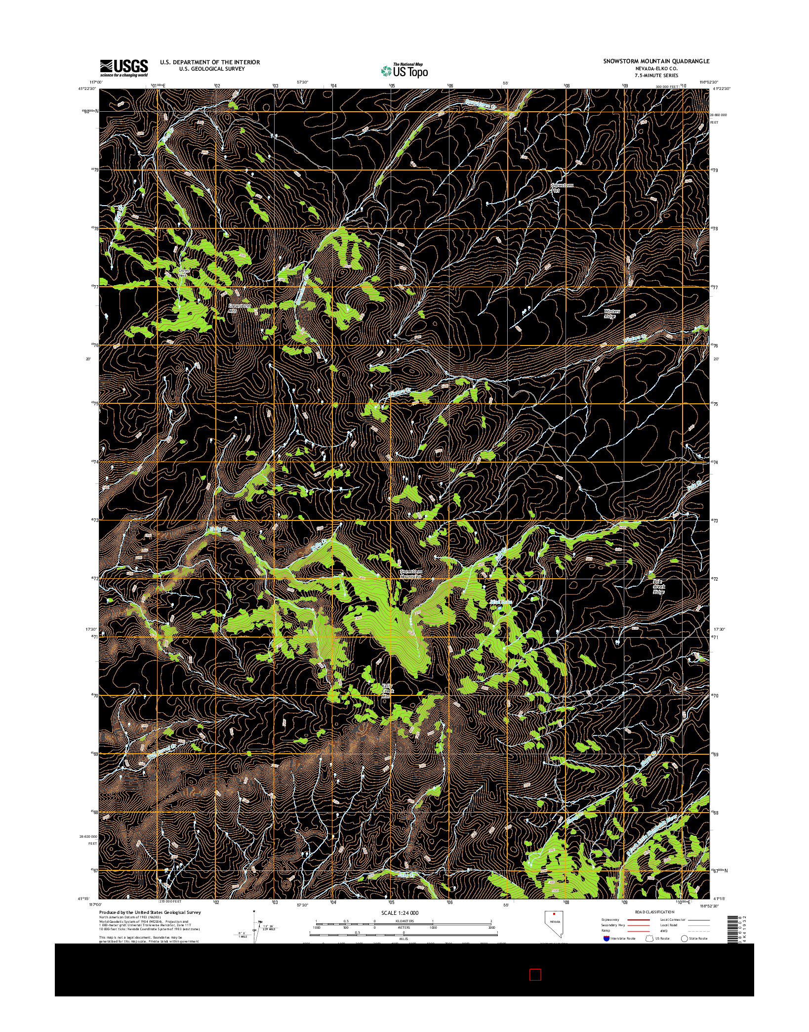 USGS US TOPO 7.5-MINUTE MAP FOR SNOWSTORM MOUNTAIN, NV 2015