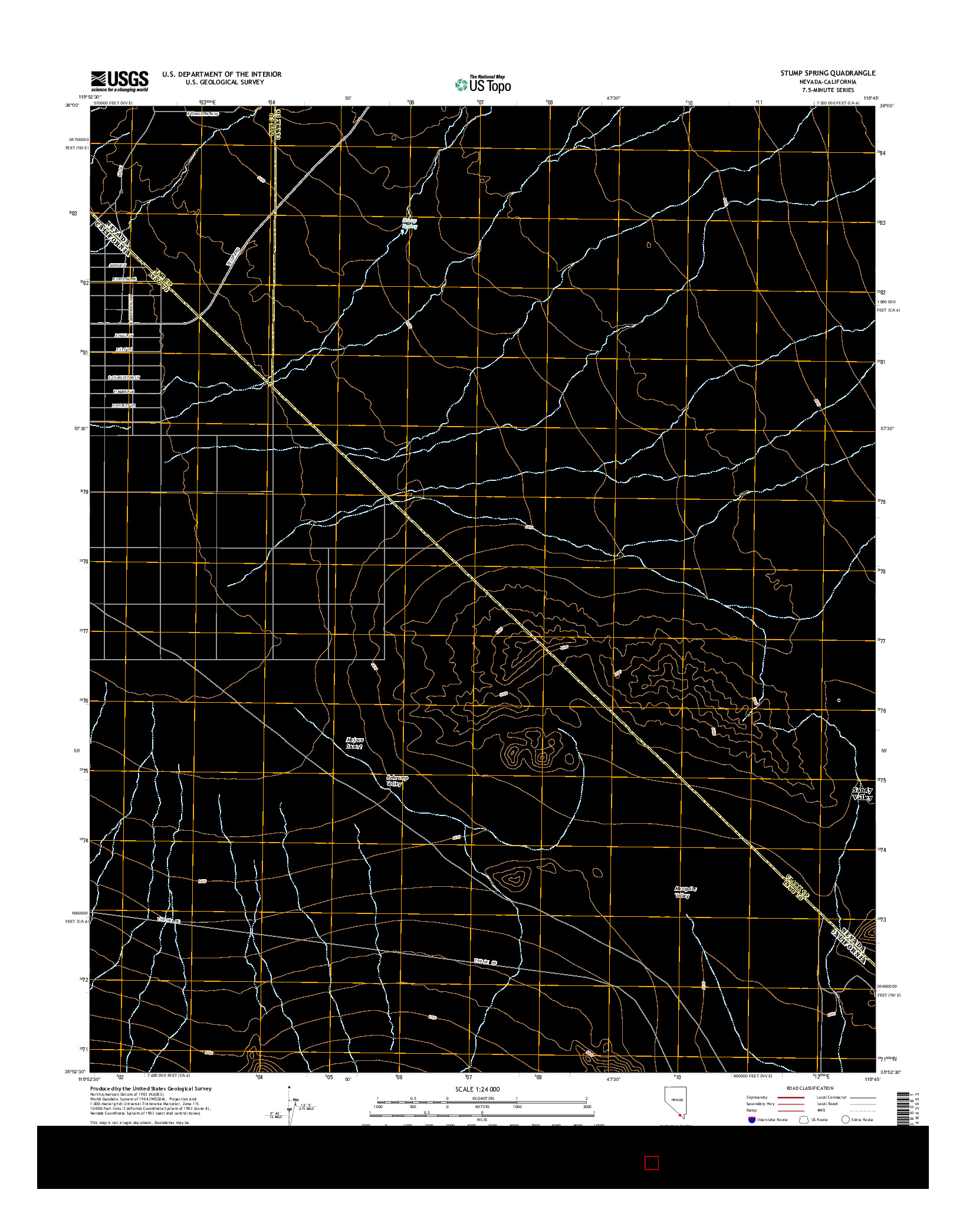 USGS US TOPO 7.5-MINUTE MAP FOR STUMP SPRING, NV-CA 2015