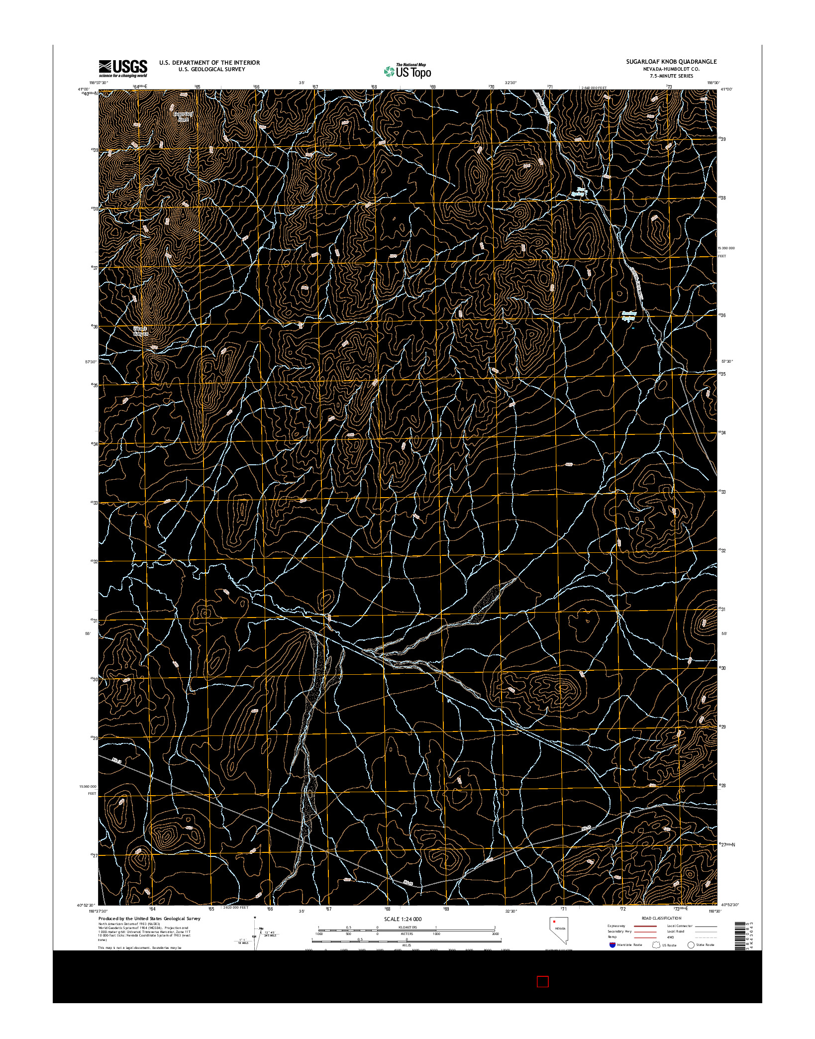 USGS US TOPO 7.5-MINUTE MAP FOR SUGARLOAF KNOB, NV 2015