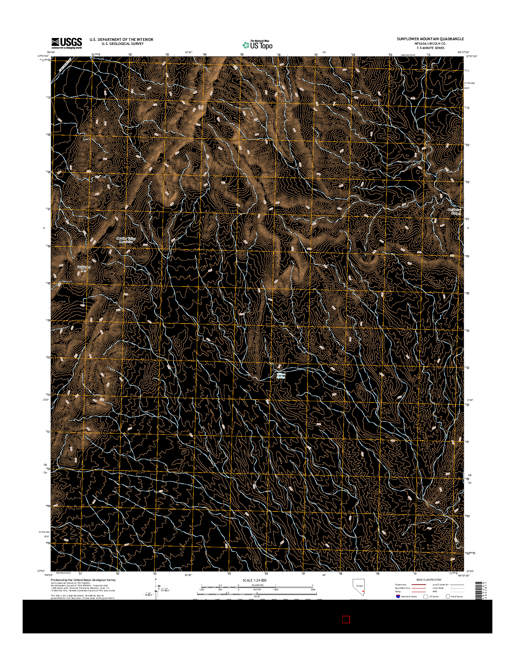 USGS US TOPO 7.5-MINUTE MAP FOR SUNFLOWER MOUNTAIN, NV 2015