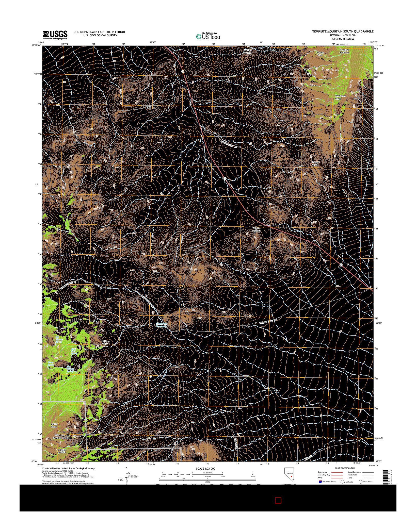 USGS US TOPO 7.5-MINUTE MAP FOR TEMPIUTE MOUNTAIN SOUTH, NV 2015